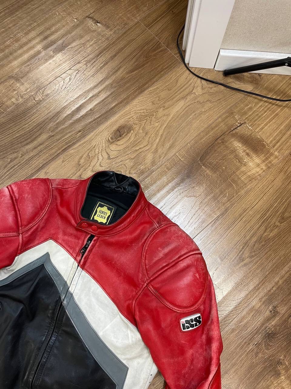 Genuine Leather × Vintage Vintage Genuine Leather 90’s Y2K Red Racing IXS Faded Jacket Size US M / EU 48-50 / 2 - 4 Thumbnail