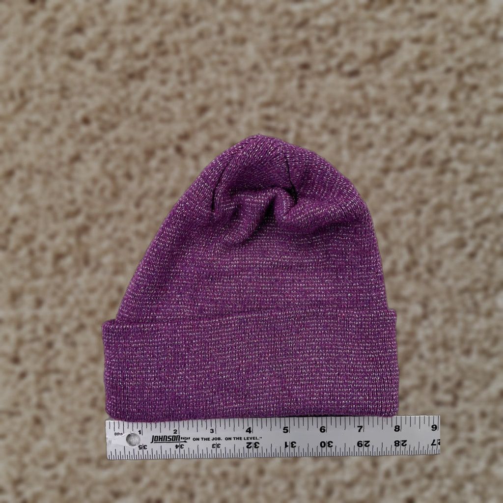 Vintage Beanie Womens One Size Heather Purple Knit Lined Acrylic Polyester Ski Size ONE SIZE - 1 Thumbnail