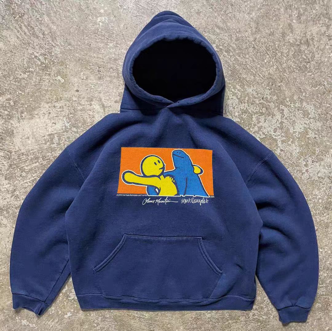 Japanese Brand Blue retro cartoon print cotton hoodie Size US M / EU 48-50 / 2 - 1 Thumbnail