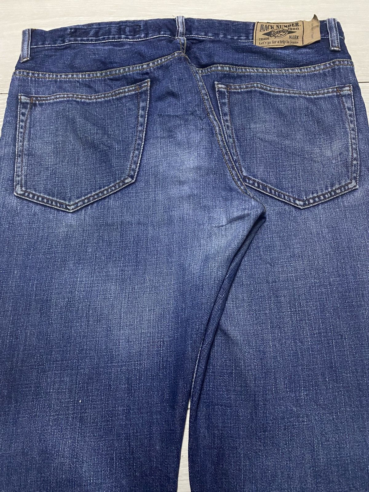 Japanese Brand Vintage Back Number Fade Wash Distressed Jeans Size US 34 / EU 50 - 4 Thumbnail