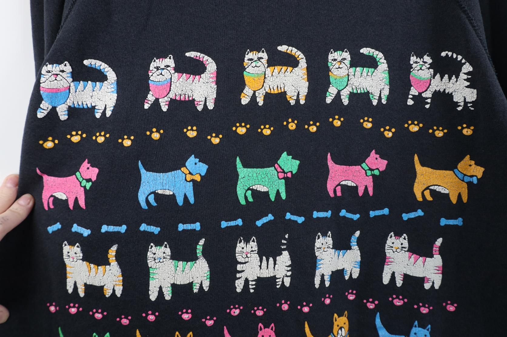 Vintage Vintage 90s Streetwear Cat Kitten Dog Puppy Sweatshirt USA Size ONE SIZE - 5 Thumbnail