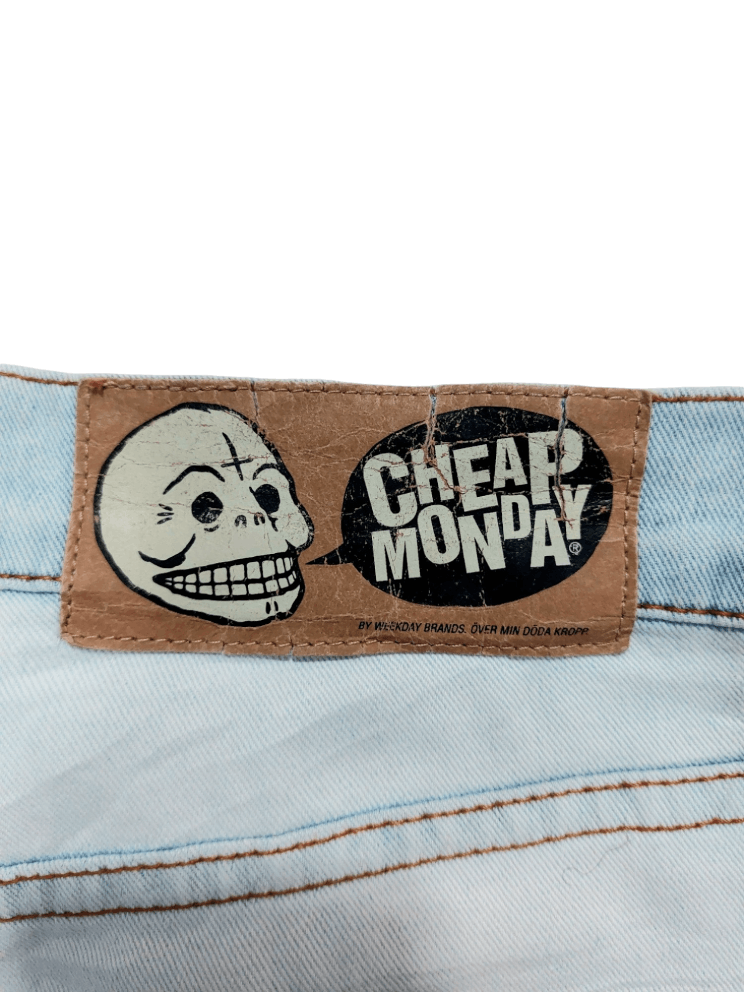 Cheap Monday Tartan Stitch Patchwork Thin Jeans