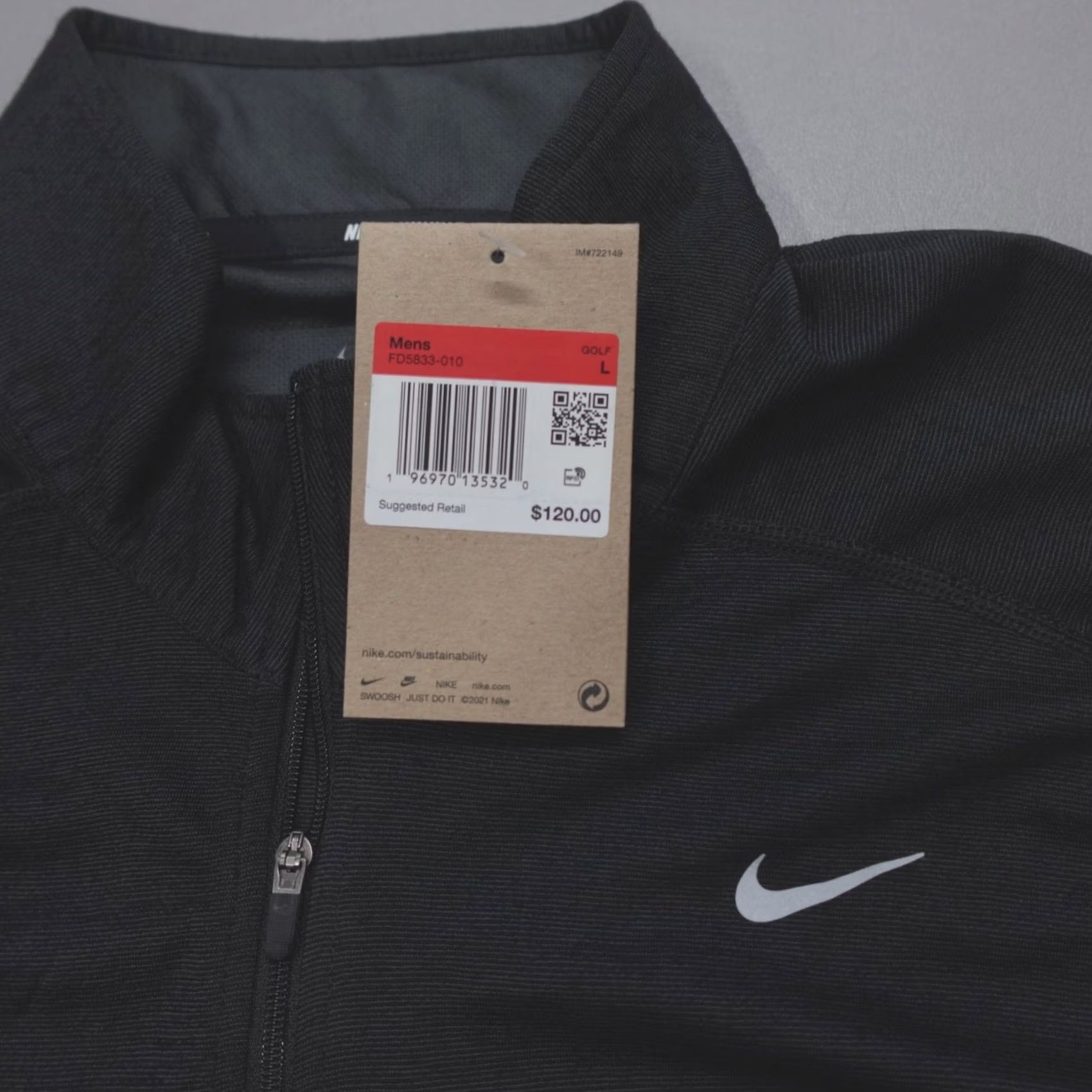 Nike Nike Tour ADV 1/2 Zip Golf Top Dri-FIT FD5833-010 Black Wool Blend Size L Mens Golf Top Size US L / EU 52-54 / 3 - 3 Thumbnail