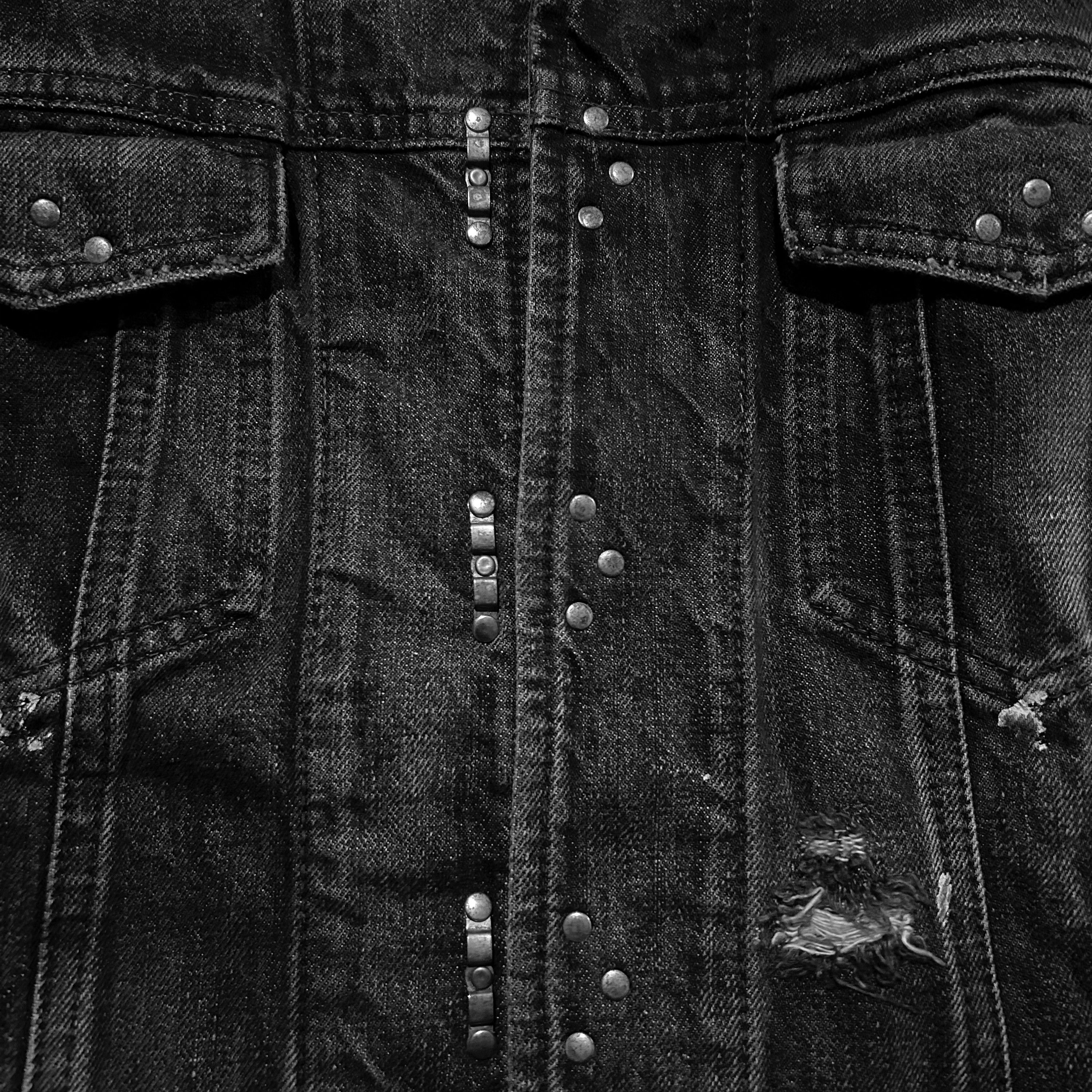 If Six Was Nine Isamu Katayama Backlash Painted & Distressed Trucker Jacket Size US S / EU 44-46 / 1 - 3 Thumbnail