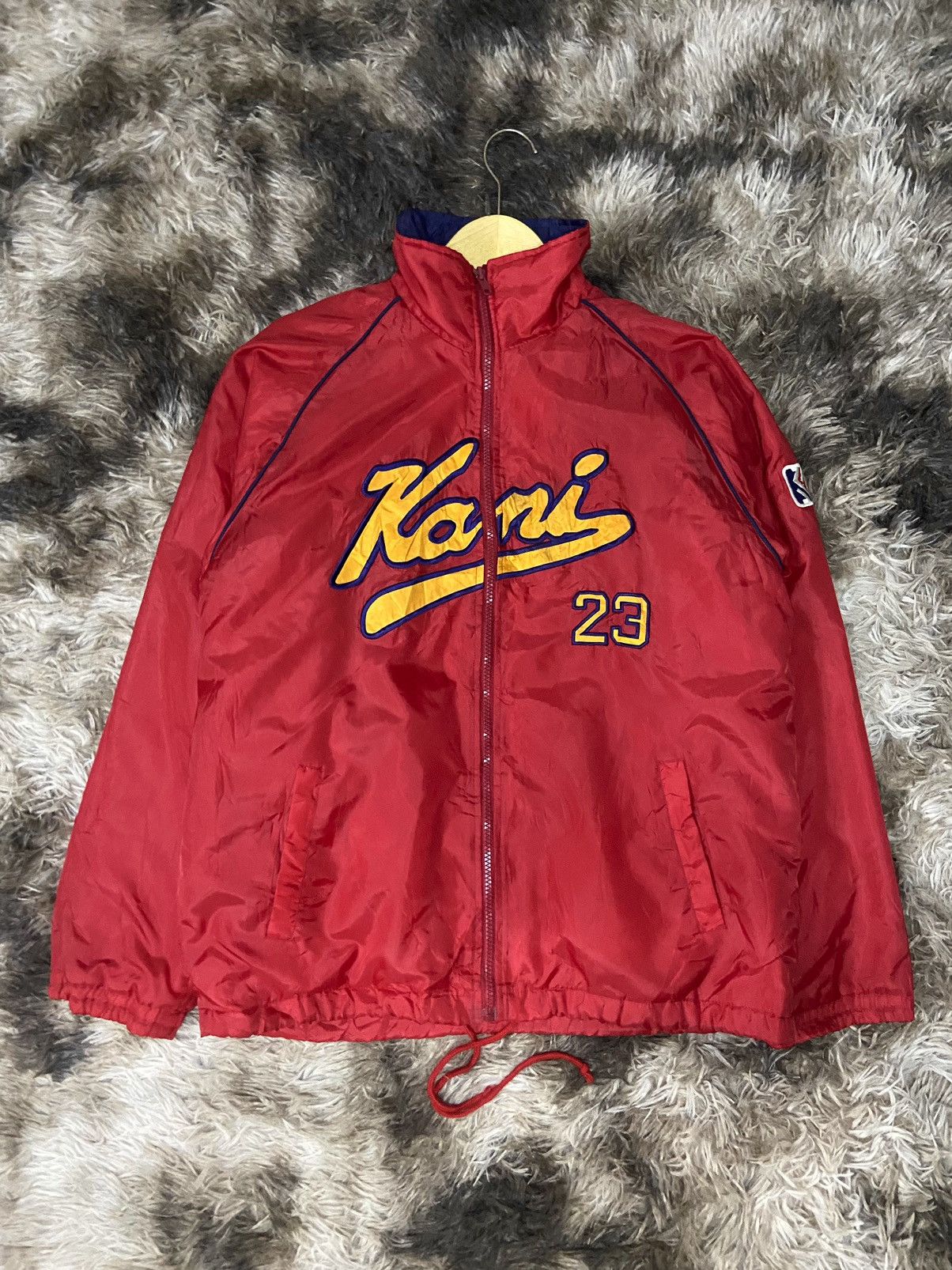 image of Vintage Karl Kani 23 Windbreaker Hiphop Gear Jacket in Red, Men's (Size Small)