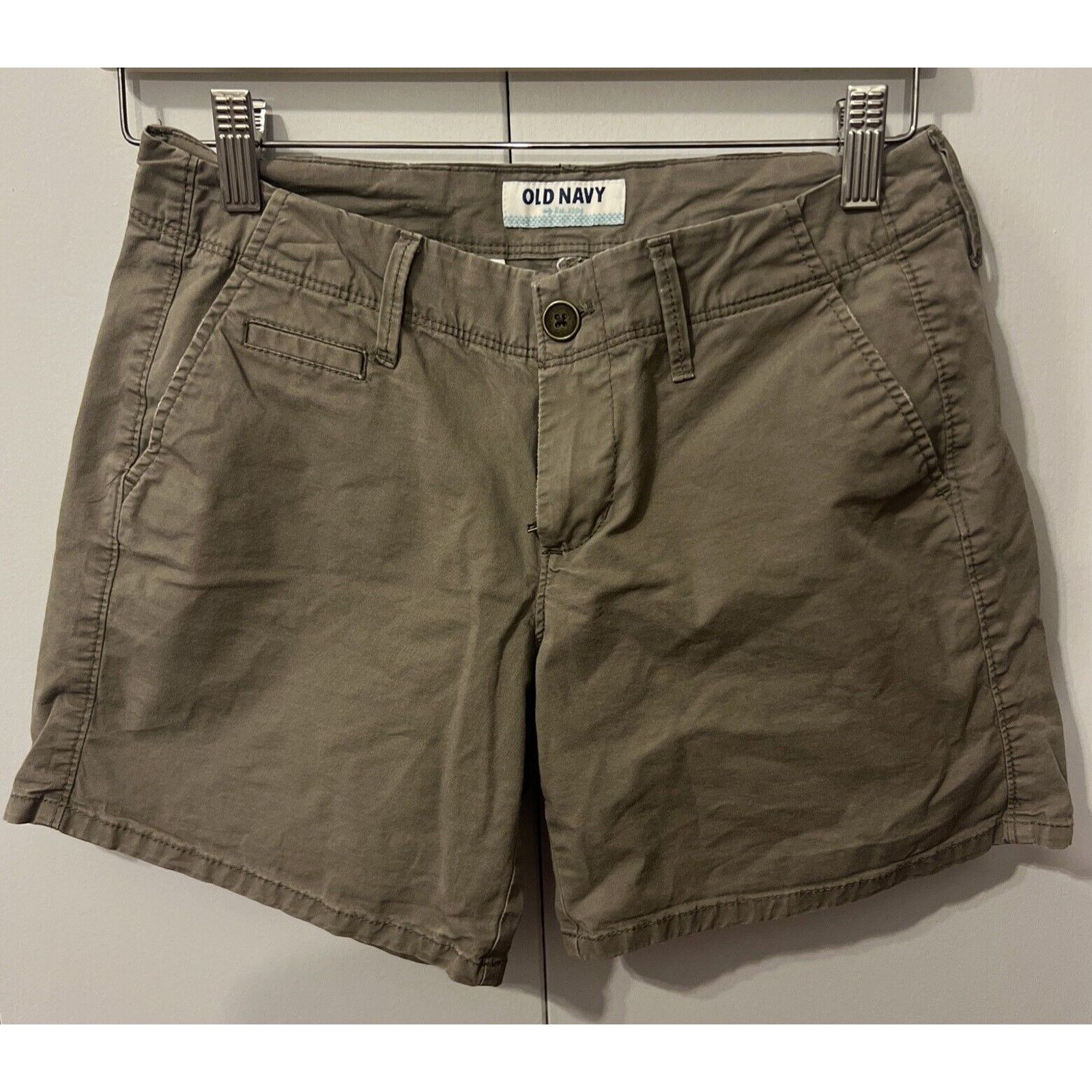 Old Navy Old Navy Womens 2 Regular Shorts Olive Green Chino Stretch Size 26" / US 2 / IT 38 - 1 Thumbnail