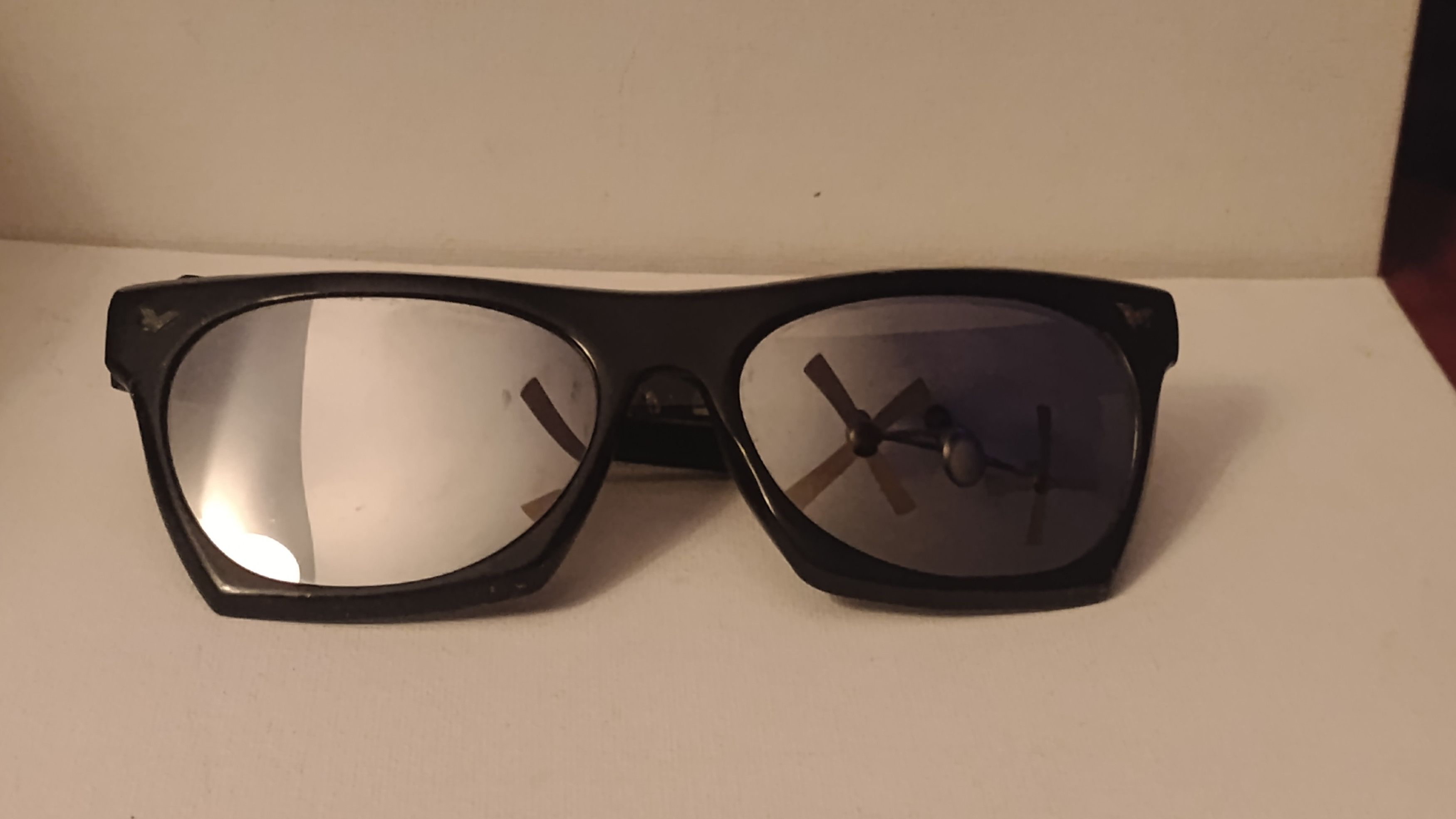 Other Vintage Black Mirrored Rocker Sunglasses NOS Japan Size ONE SIZE - 4 Thumbnail