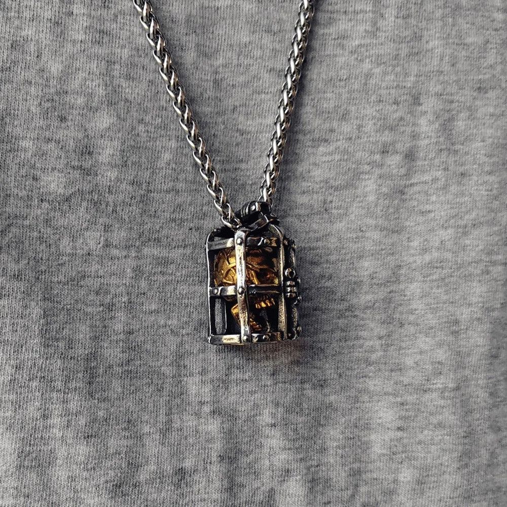 Other Gothic Cage Skull Necklace Size ONE SIZE - 1 Thumbnail