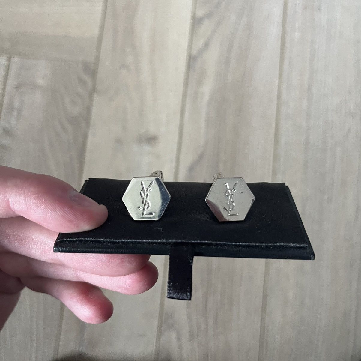 Yves Saint Laurent Vintage Yves Saint Laurent Classic Logo Hexagon Cufflinks Size ONE SIZE - 1 Thumbnail