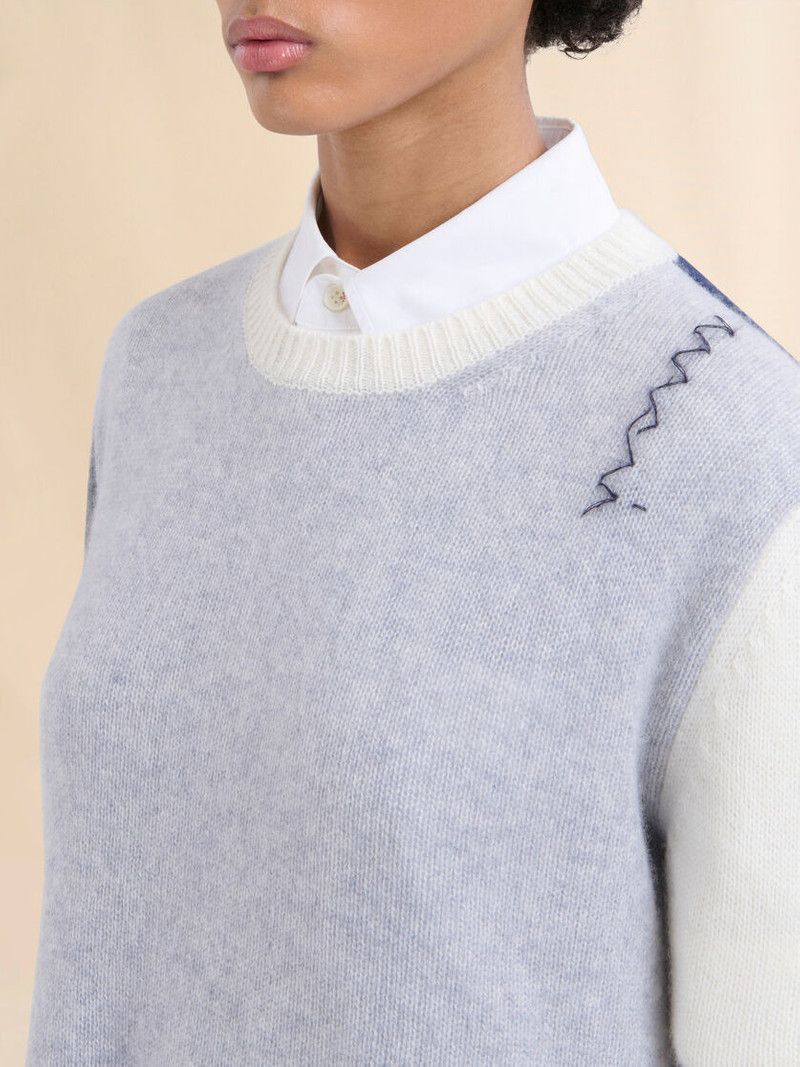 Marni o1f1d3z0326 Colour Block Crew Neck Jumper in Multicolor Size M / US 6-8 / IT 42-44 - 4 Thumbnail
