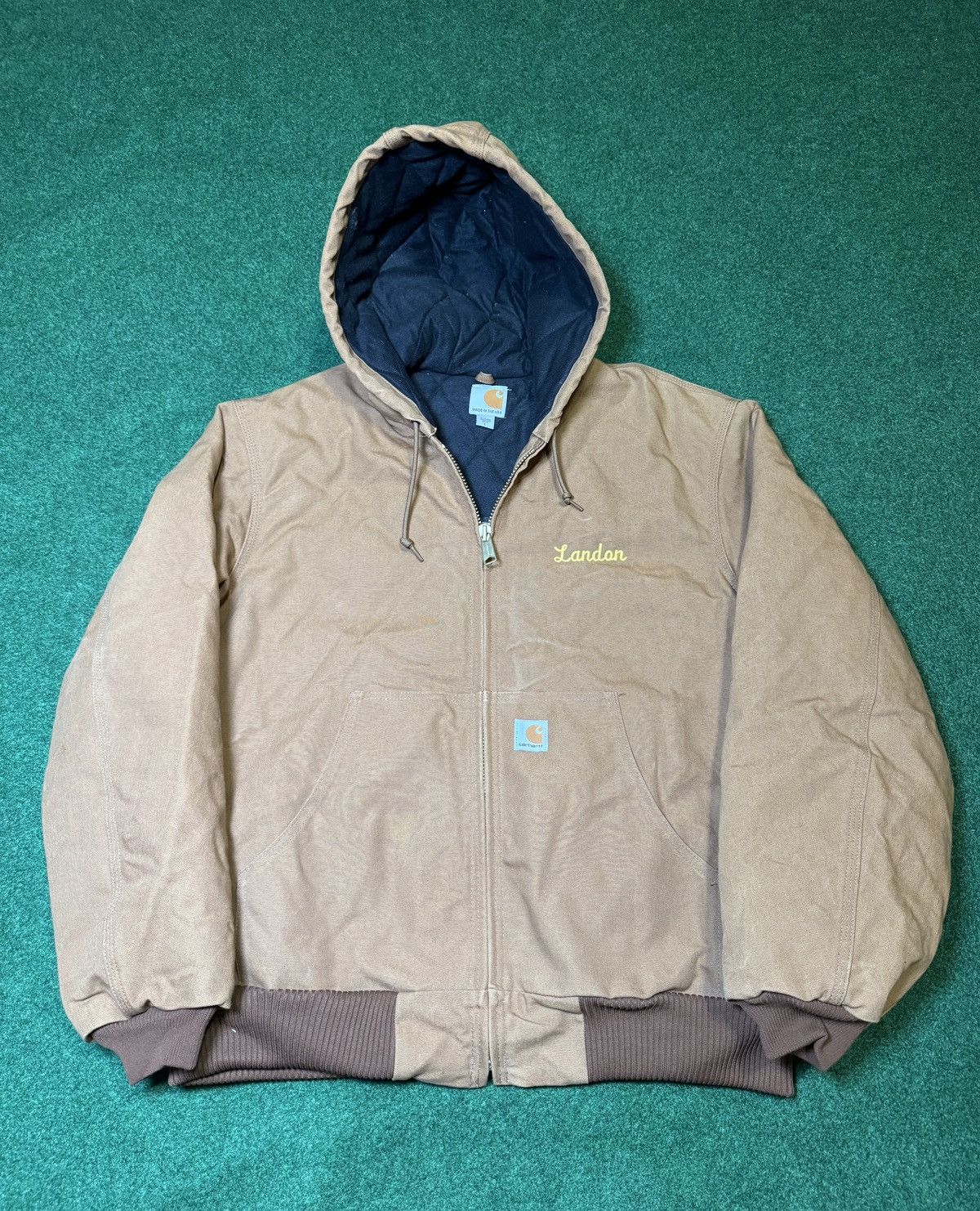 Carhartt × Vintage Vintage Carhartt Quick Duck Mens Large Canvas Beige Jacket Size US L / EU 52-54 / 3 - 1 Thumbnail