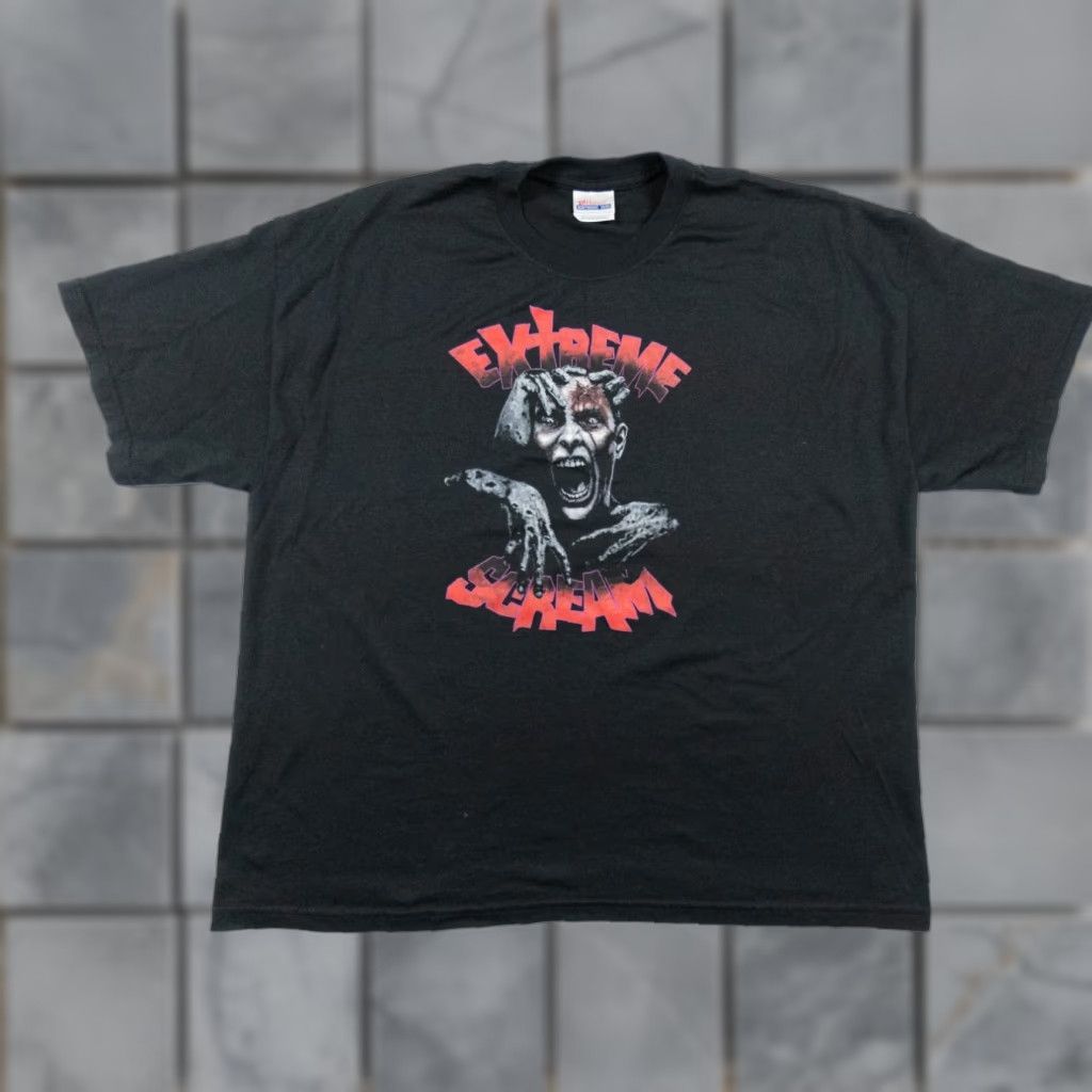 Hanes VINTAGE Hanes Extreme Scream Shirt T-Shirt Adult 2XL Black Halloween Graphic VTG Y2K Mens Size US XXL / EU 58 / 5 - 1 Thumbnail