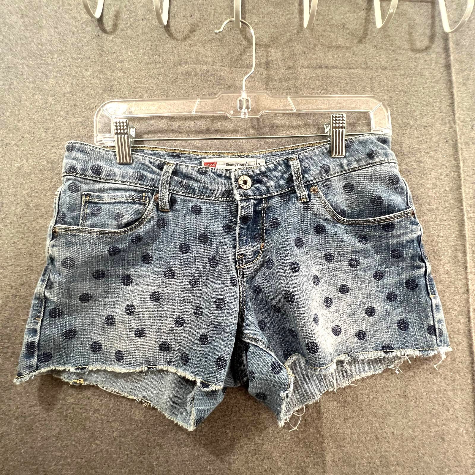 Levi's Levi's Shorty Short Women Size 9 Blue Polka Dot Jeans Size 29" - 1 Thumbnail