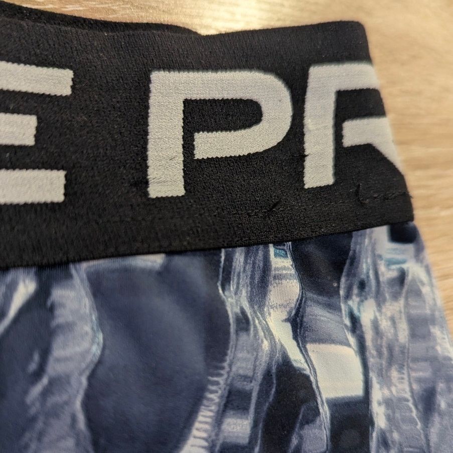 Nike Nike Dri-Fit Grey Blue Graphic Marbled Ice Pro Leggings 2XL Size 40" / US 18 - 8 Thumbnail