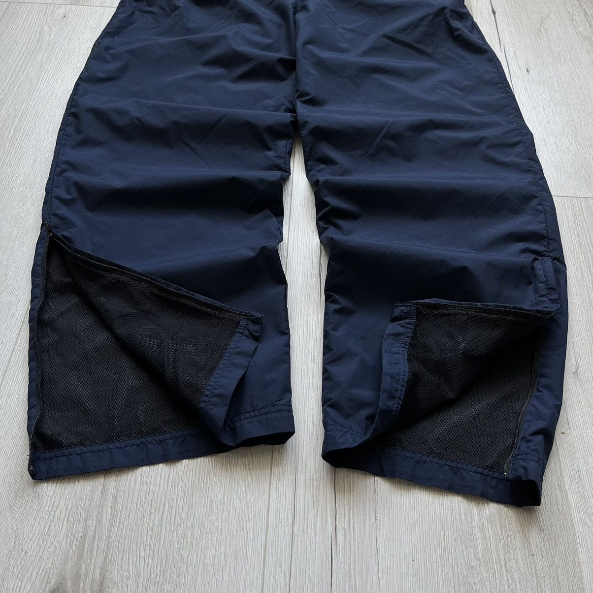 Nike × Vintage Nike Vintage 00s Wide Nylon Mesh Y2K Swoosh Track Pants Blue Size US 34 / EU 50 - 4 Thumbnail