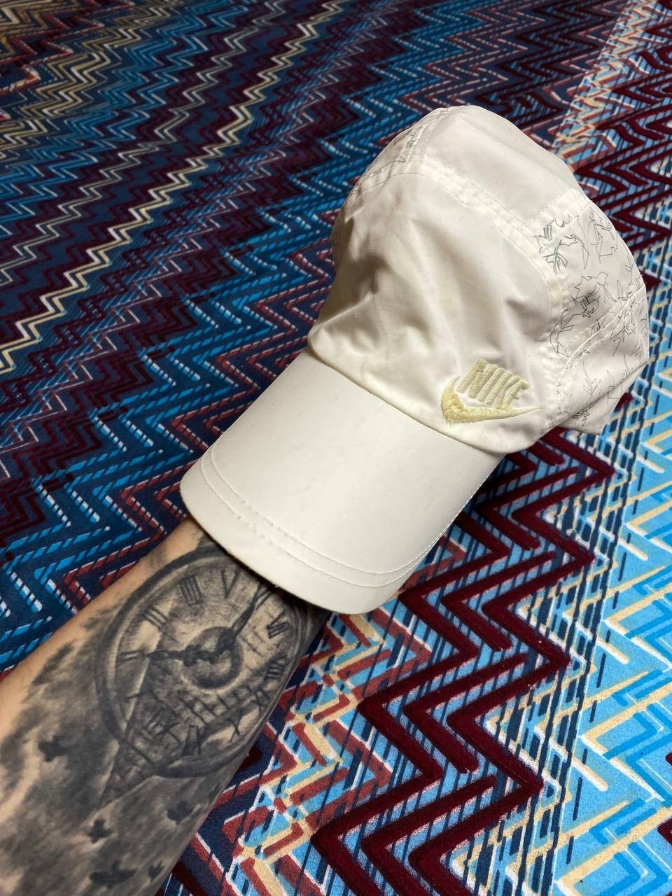 Nike Hats white print Vintage big logo Nike Cap Y2K streetwear Size ONE SIZE - 6 Thumbnail
