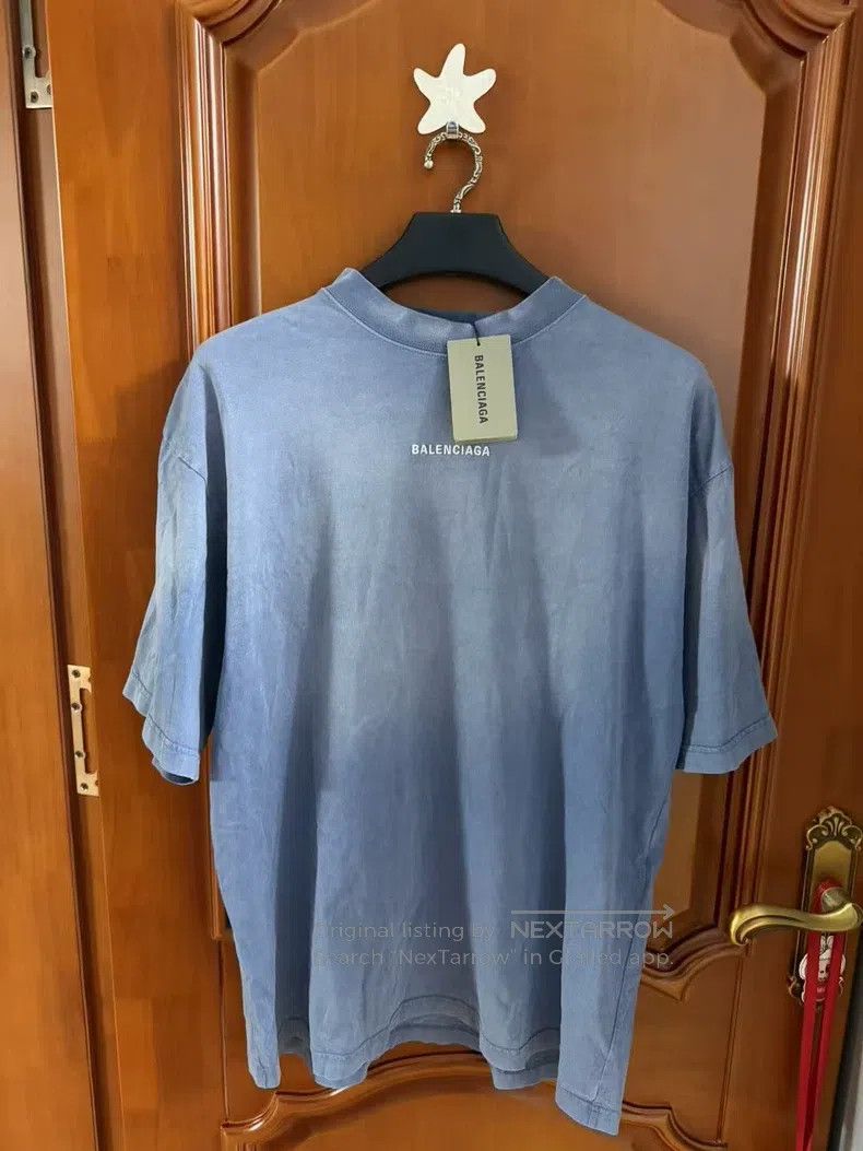 Balenciaga Balenciaga Haze Blue Front and Back Logo Embroidered Short Size US M / EU 48-50 / 2 - 1 Thumbnail