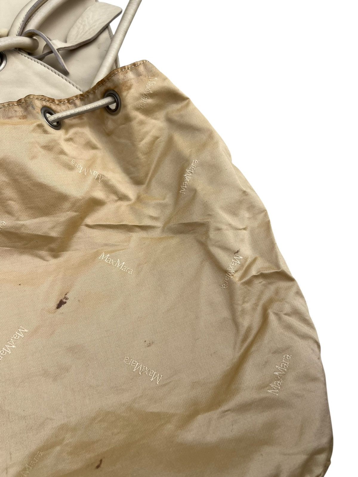 Leather Vintage MaxMara Scratches Patina Leather Nylon Backpack Size ONE SIZE - 23 Thumbnail