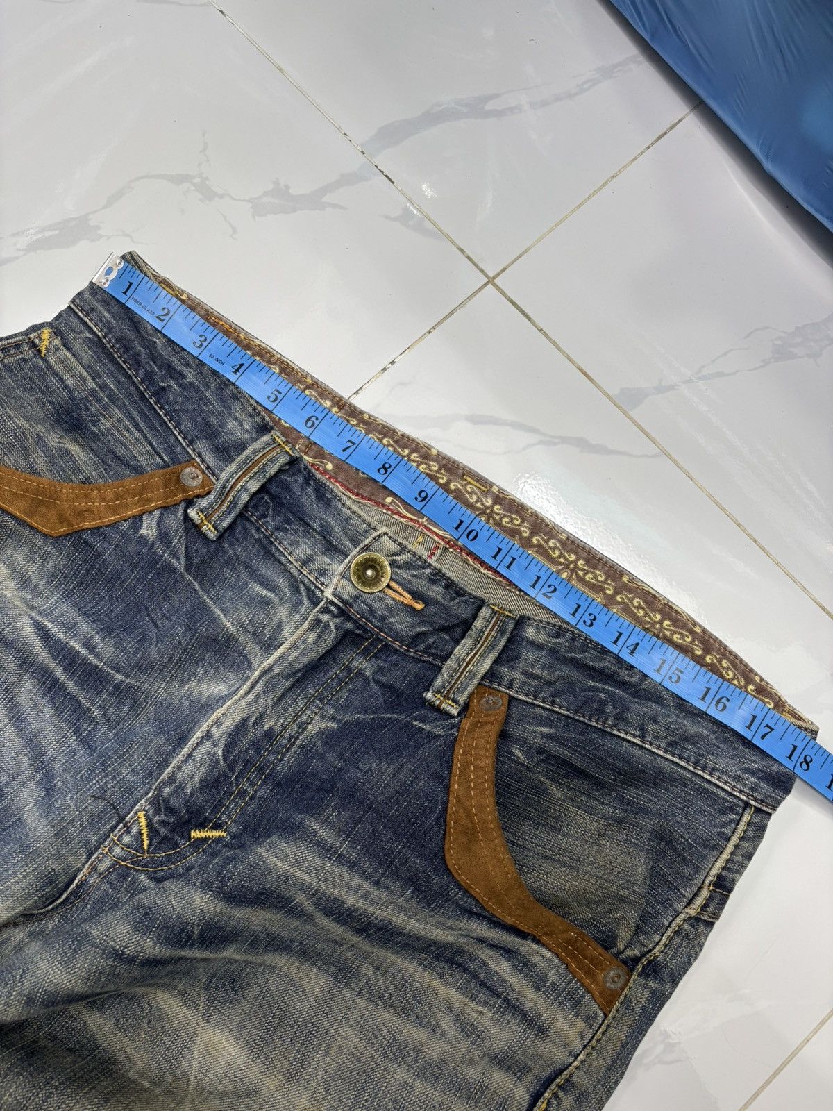 Kapital EDWIN COWBOY RUSTY MUD WASH BAGGY DISTRESSED DENIM JEANS Size US 36 / EU 52 - 9 Thumbnail