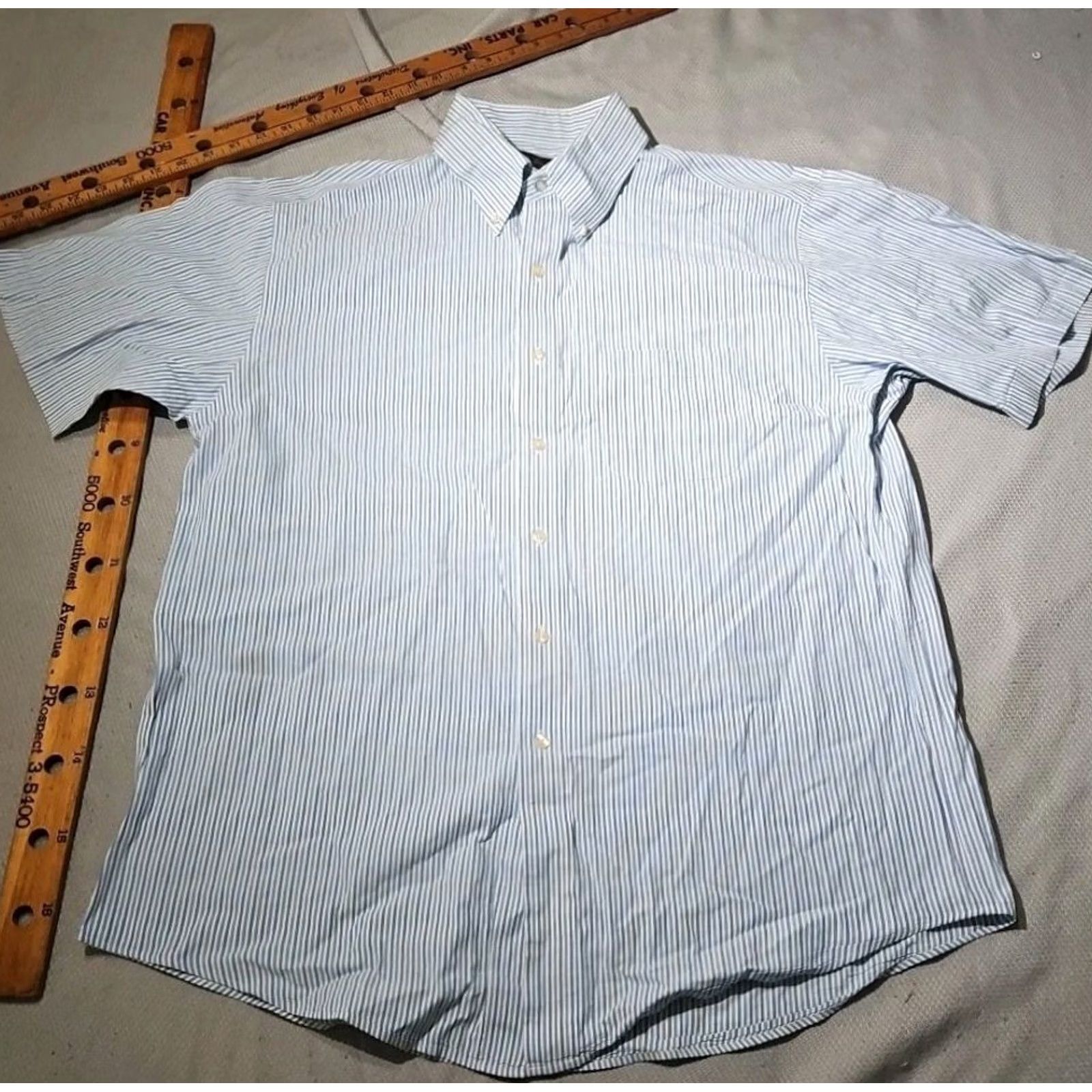 Brooks Brothers Brooks Brothers Shirt Mens Large Blue Striped Button Oxford Casual Preppy Luxury Oxford Shirt Size US L / EU 52-54 / 3 - 3 Thumbnail