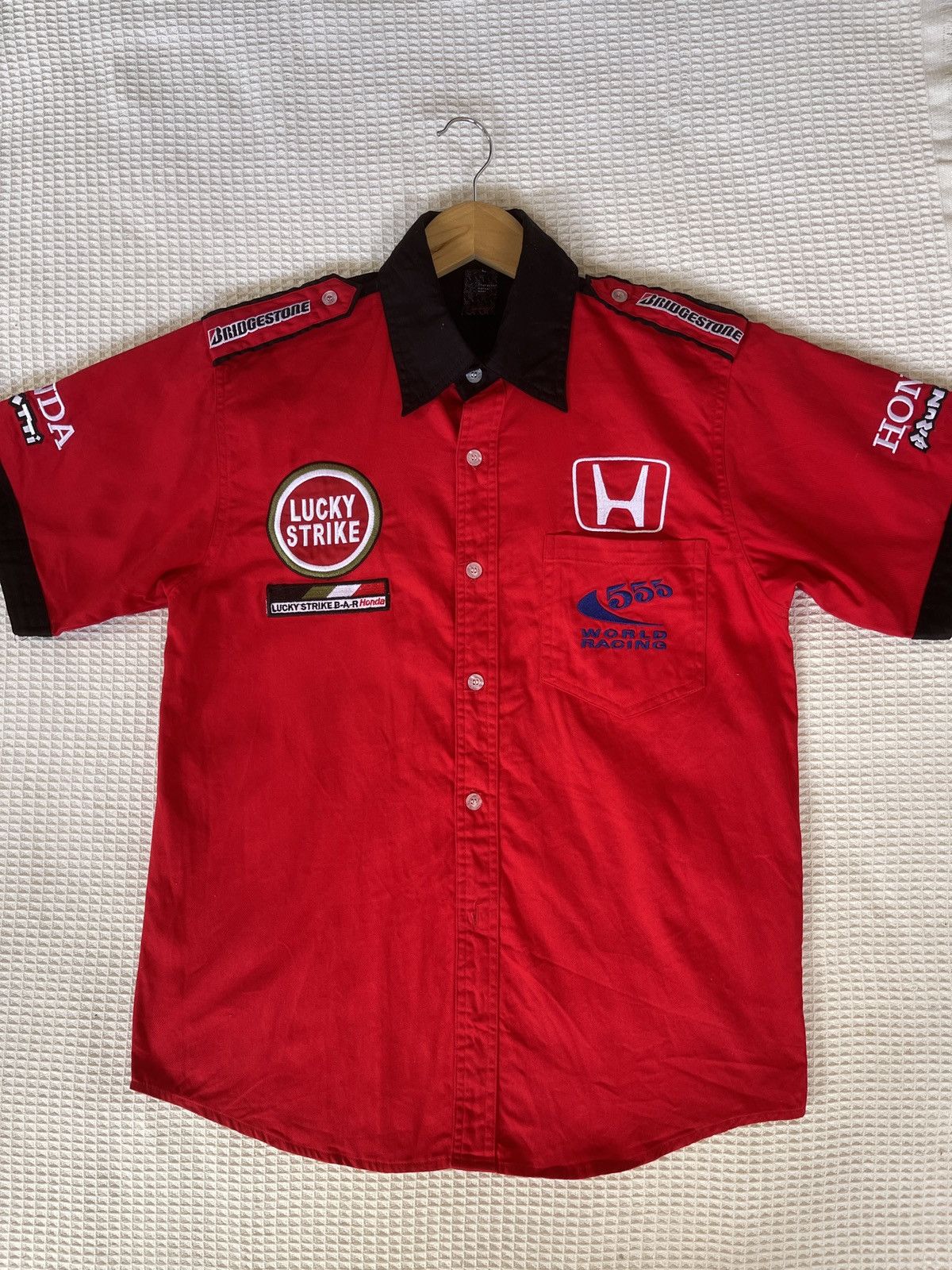 Rare🔥Vintage HONDA LUCKY STRIKE Button Shirt