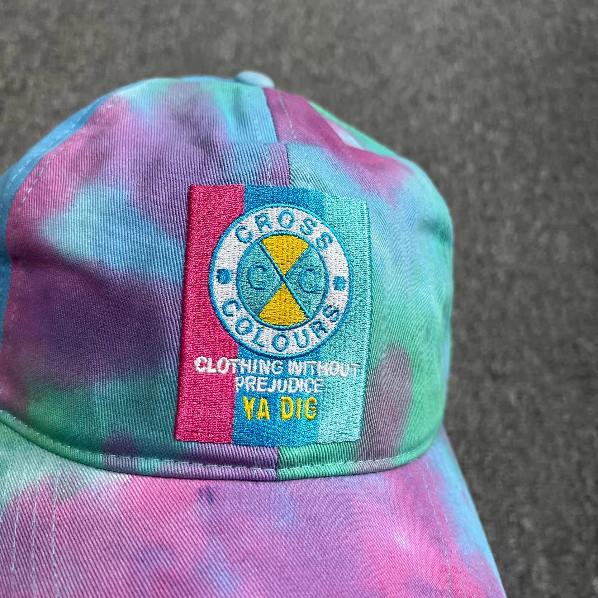 Cross Colours Cross Colours Embroidered Tie-Dye Curved Brim Baseball C Q7 Size ONE SIZE - 2 Thumbnail