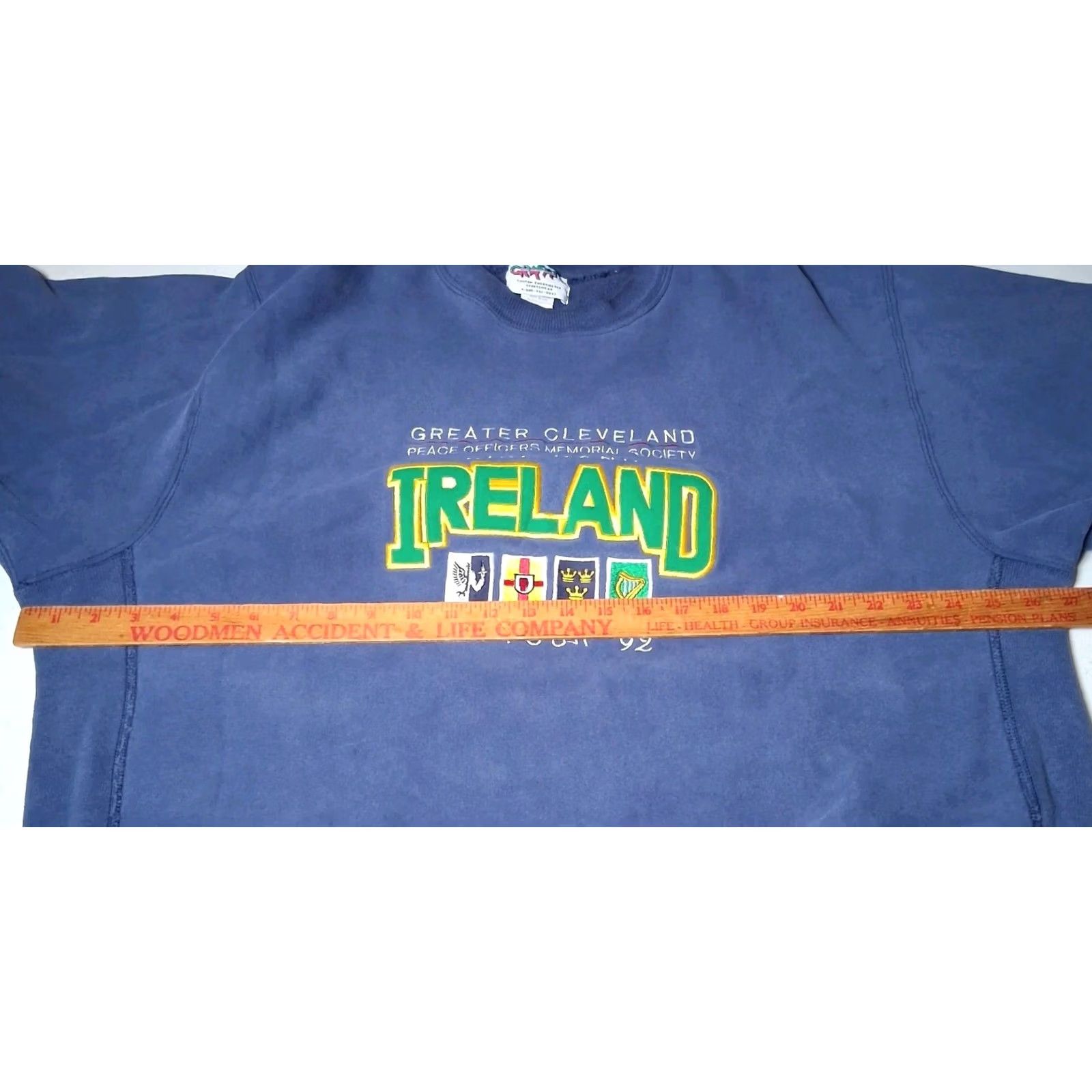Vintage VINTAGE Cleveland Peace Officers Memorial Society Pipe Band Sweatshirt 2X Ireland Graffiti Blue Men Size US XXL / EU 58 / 5 - 6 Thumbnail