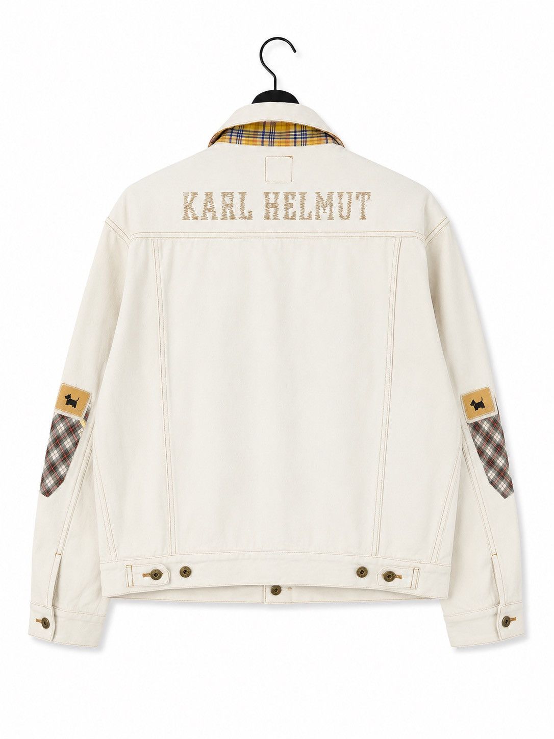 Karl Helmut Vintage Karl Helmut Patchwork Denim Jacket White Japanese Size US M / EU 48-50 / 2 - 2 Thumbnail