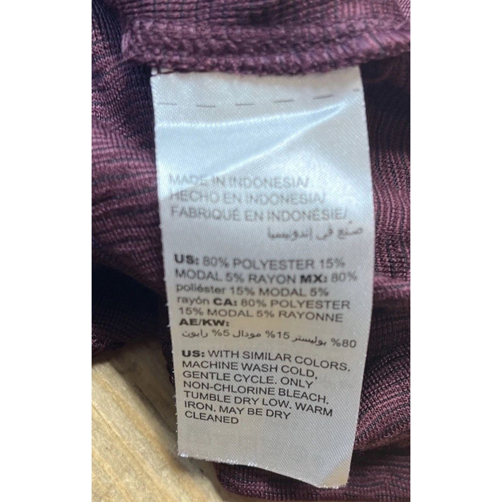 Chicos Chico's Brown/Burgundy Round Neck Soft Stretch Top L Size L / US 10 / IT 46 - 7 Thumbnail