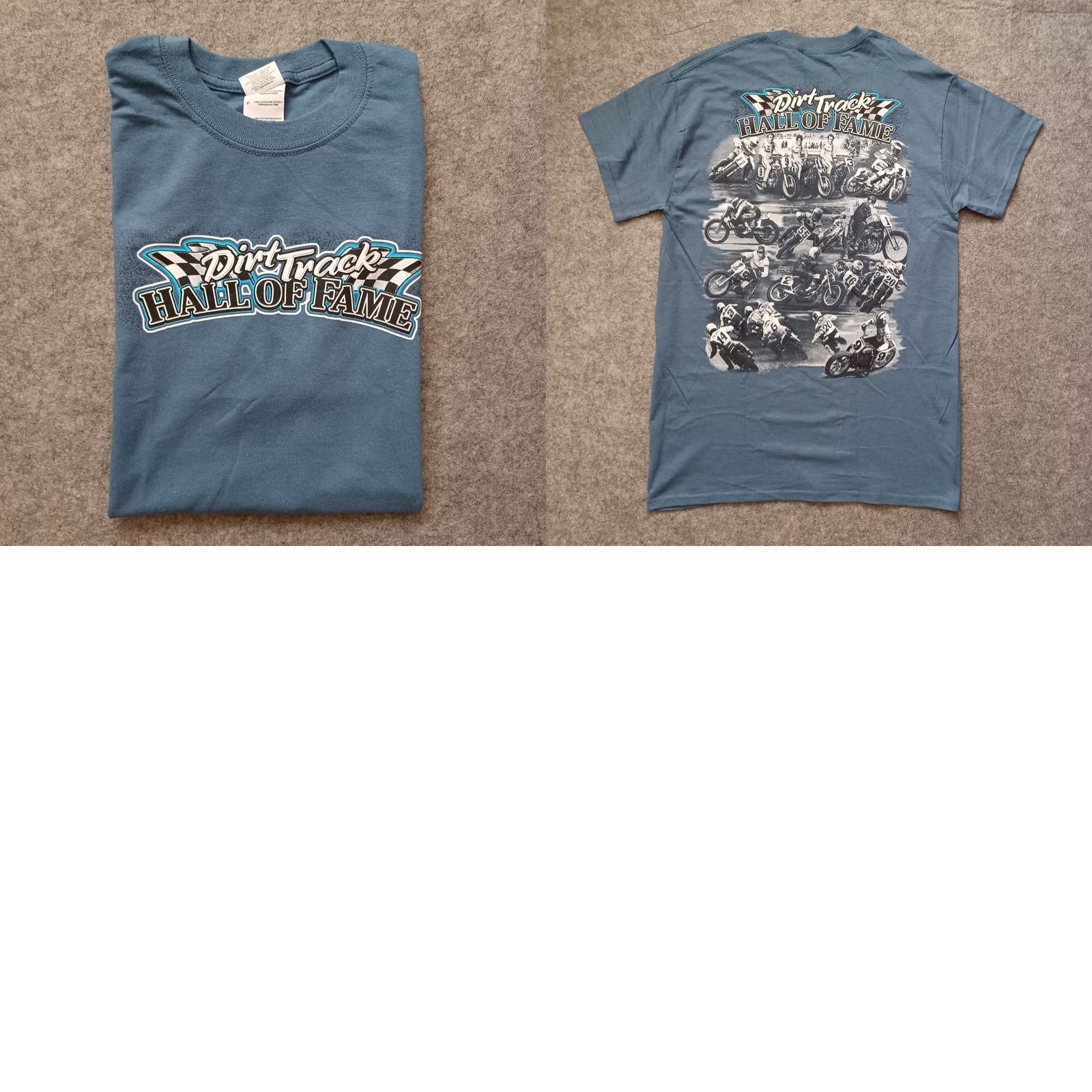 Gildan VINTAGE Dirt Track Hall Of Fame Mens T Shirt Small Gray Graphic Short Sleeve Size US S / EU 44-46 / 1 - 9 Thumbnail