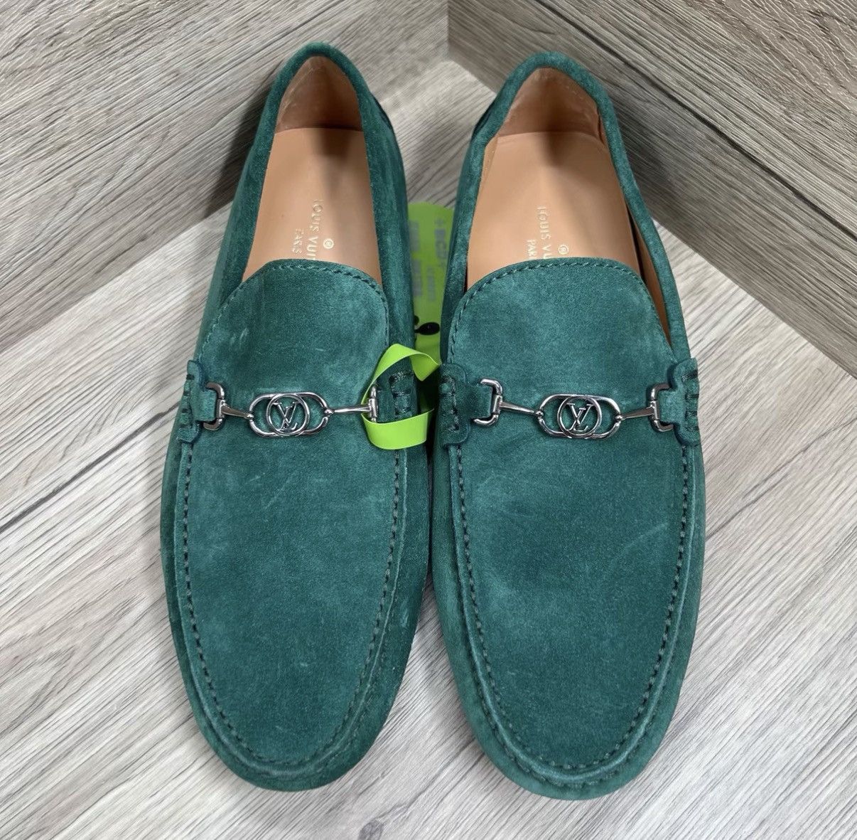 Louis Vuitton LV Louis Vuitton Porto Vecchio Green Circle Logo Loafers J41 Size US 7.5 / EU 40-41 - 2 Thumbnail