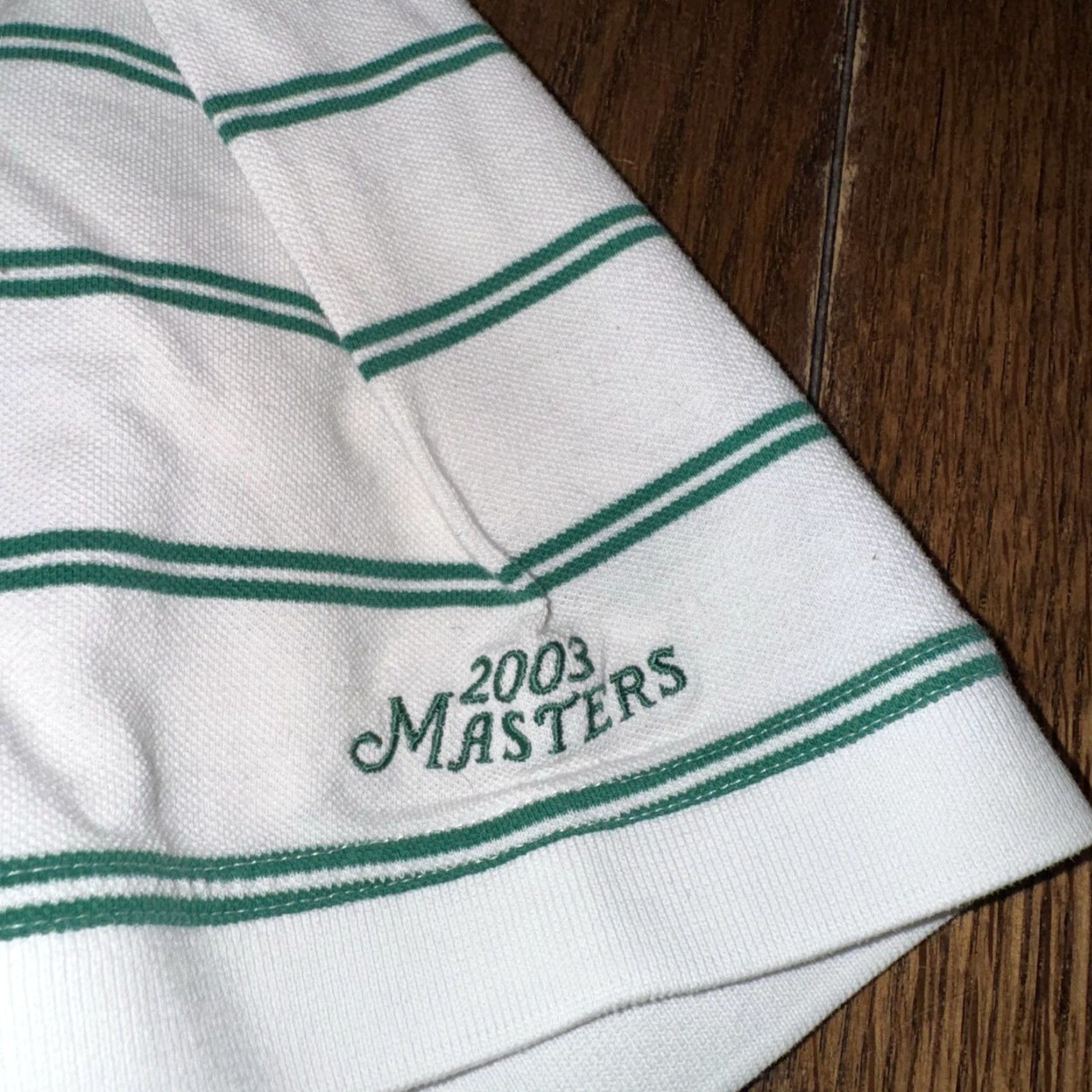 Vintage Masters Collection Polo Shirt Men’s XL 2013 Golf Logo White Green Striped Polo Shirt Men’s XL 2013 Golf Logo White Green Striped Size US XL / EU 56 / 4 - 3 Thumbnail