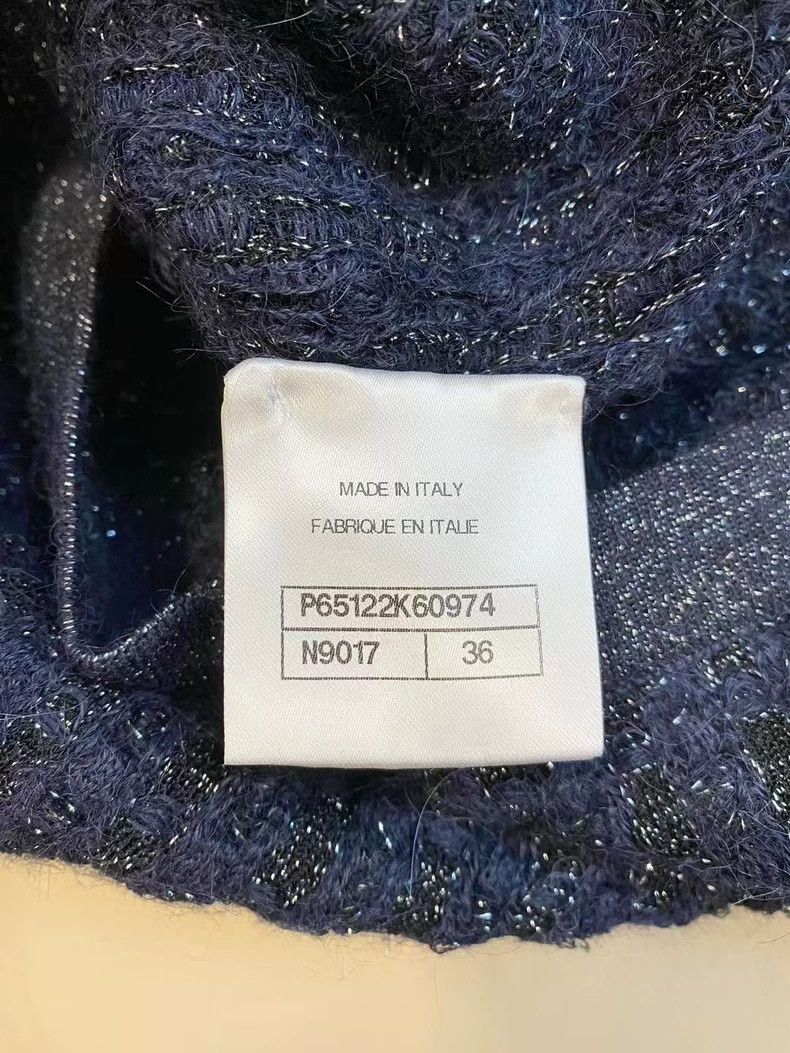 Chanel Chanel Dark blue gold thread knitted dress Size XS / US 0-2 / IT 36-38 - 5 Thumbnail