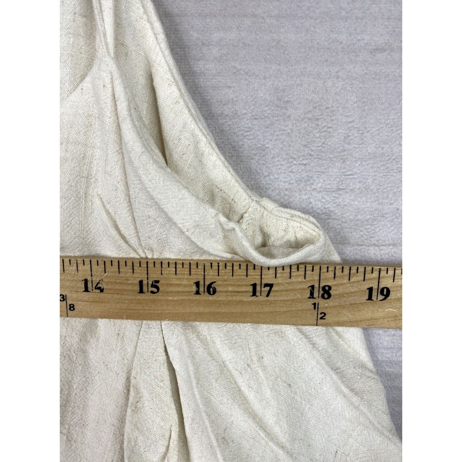 Vintage Promesa Bodysuit Womens 2XL Beige Linen Rayon Fringe Boho Snap Festival Satin? Size XXL / US 16-18 / IT 52-54 - 7 Thumbnail