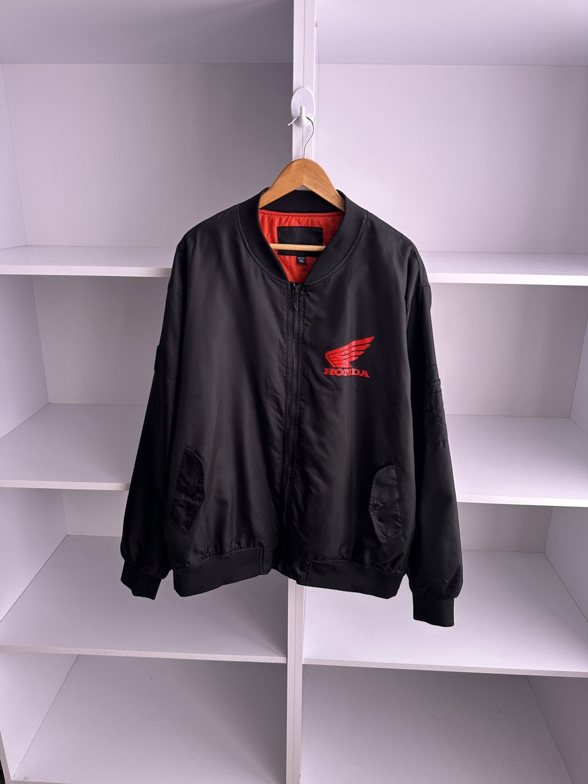 Honda Vintage Honda Racing Black Mens Bomber Jacket Sz XXL Size US XXL / EU 58 / 5 - 1 Thumbnail
