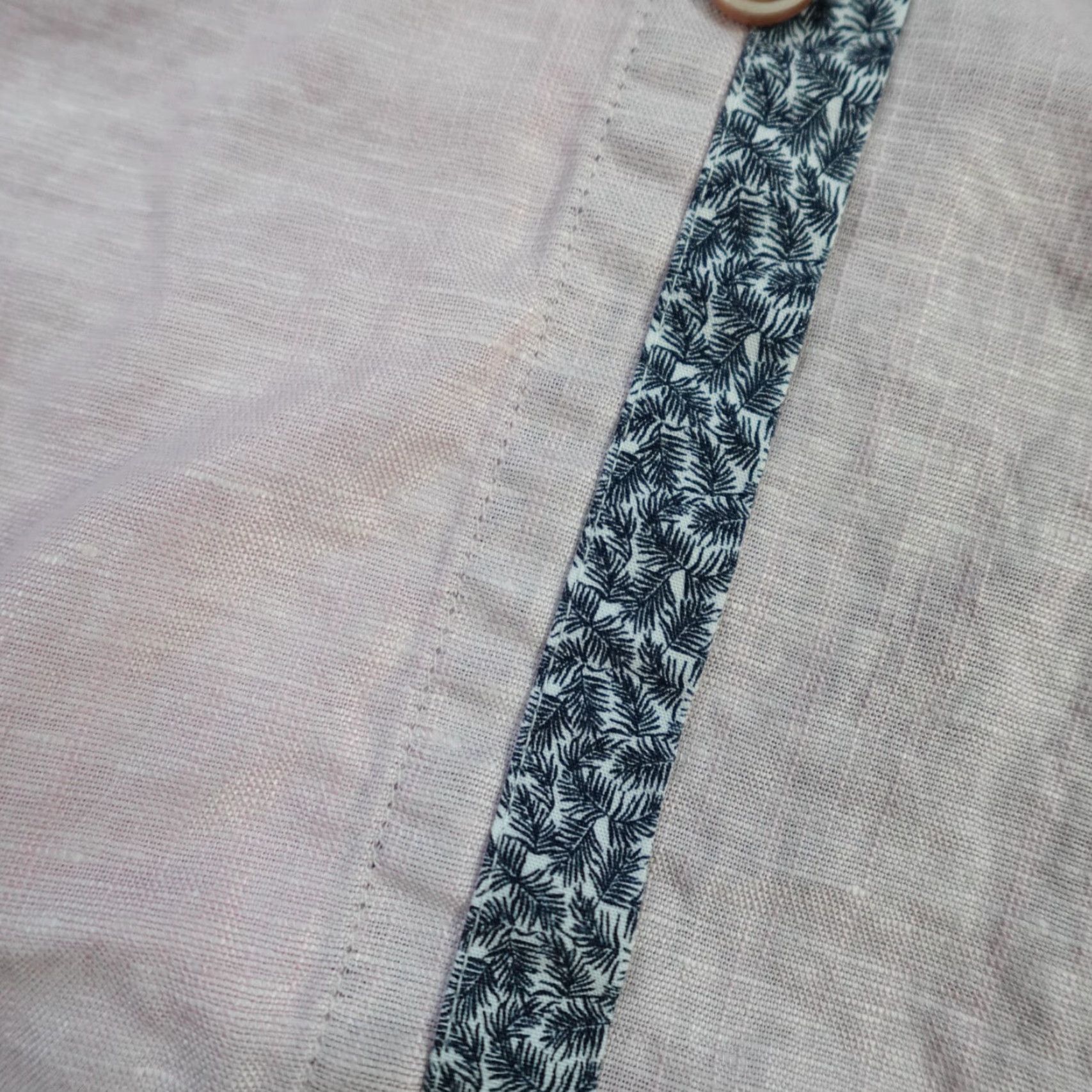 Ted Baker Ted Baker Shirt Large Pink Solid Linen Cotton Button-Up Long Sleeve Collared Regular Men Size US L / EU 52-54 / 3 - 4 Thumbnail