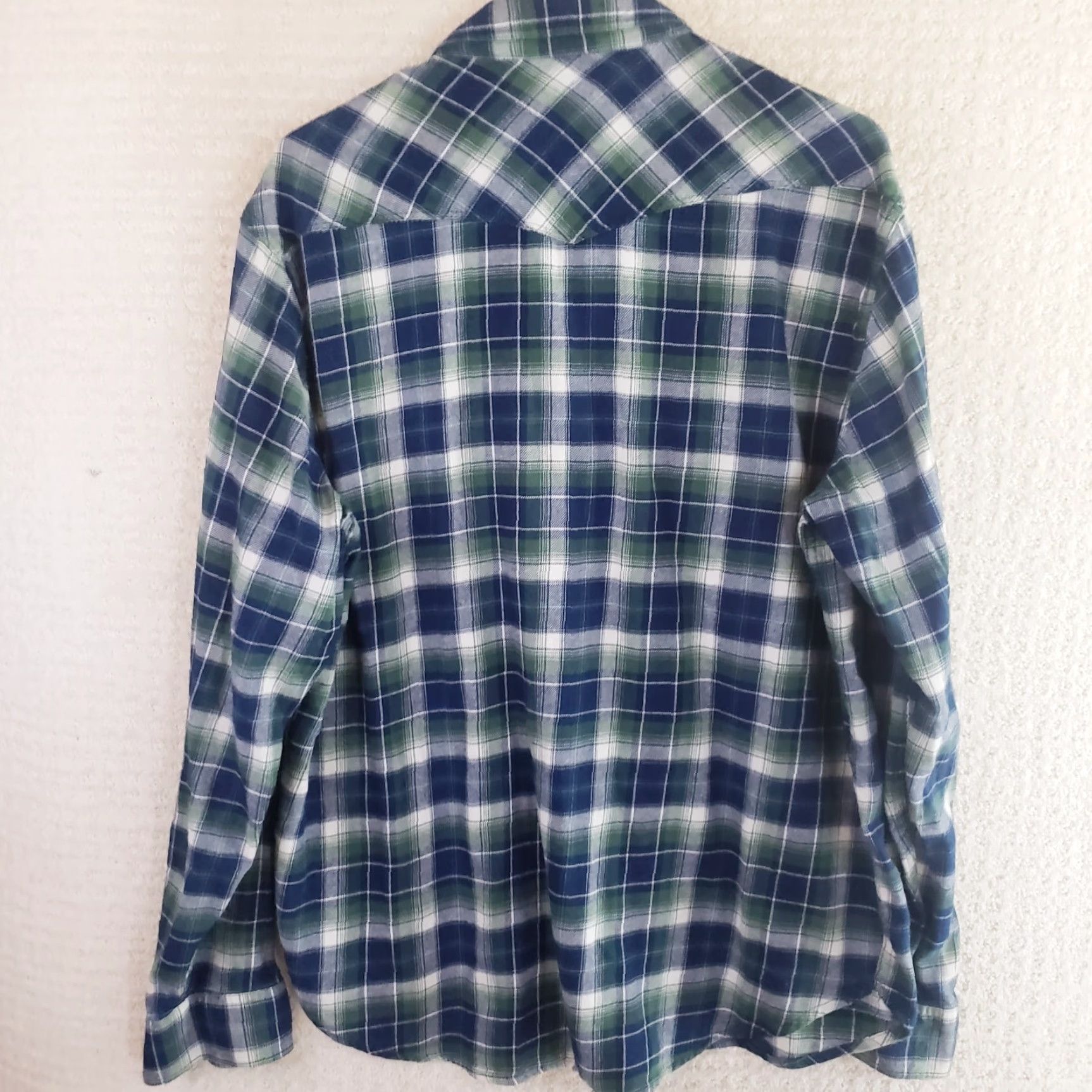 Lucky Brand Lucky Brand Western Pearl Snaps Flannel Saturday Stretch Plaid Long Sleeve Large Shirt Mens Multicolor Size US L / EU 52-54 / 3 - 7 Thumbnail