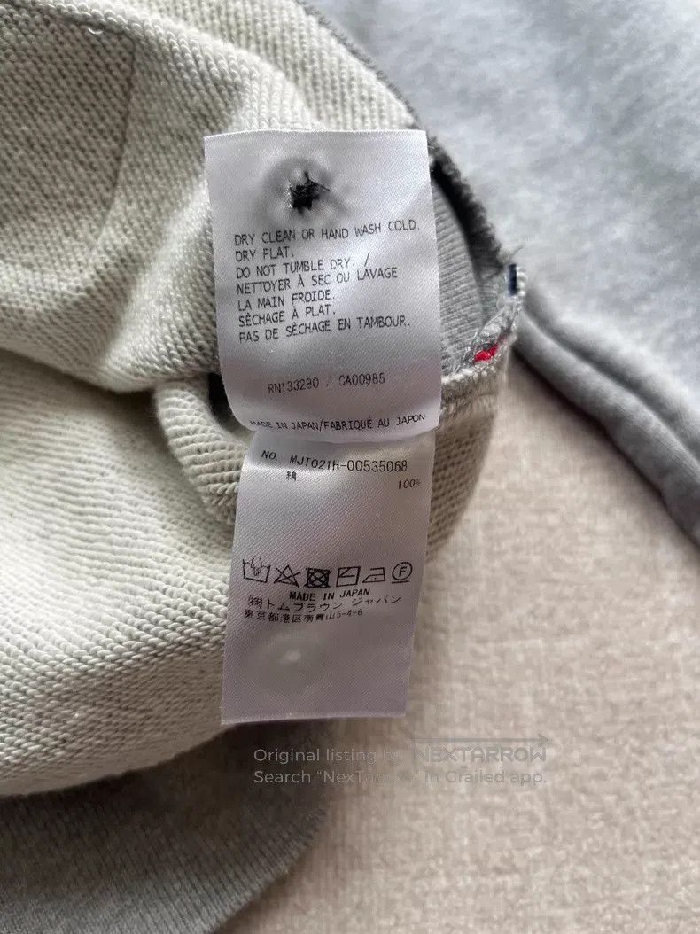 Thom Browne Thom Browne Gray four-striped sweater Size US L / EU 52-54 / 3 - 5 Thumbnail