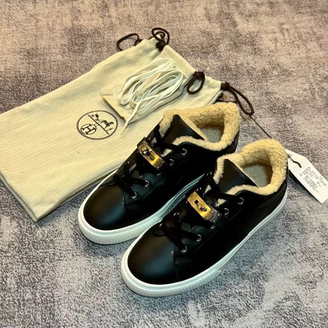 Hermes black leather hermes kelly casual shoes Size US 10.5 / EU 43-44 - 1 Thumbnail