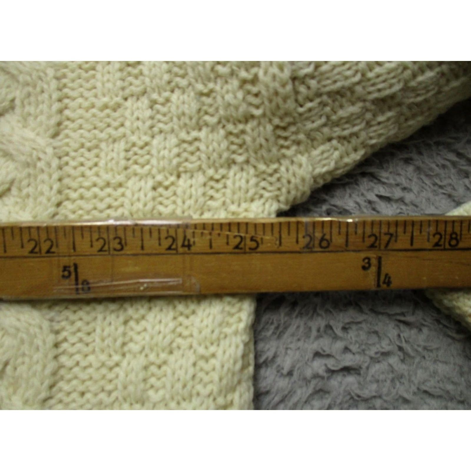 Vintage Aran Crafts Sweater Mens 2XL White Wool Cable Knit Crewneck Ireland Fisherman Size US XXL / EU 58 / 5 - 6 Thumbnail