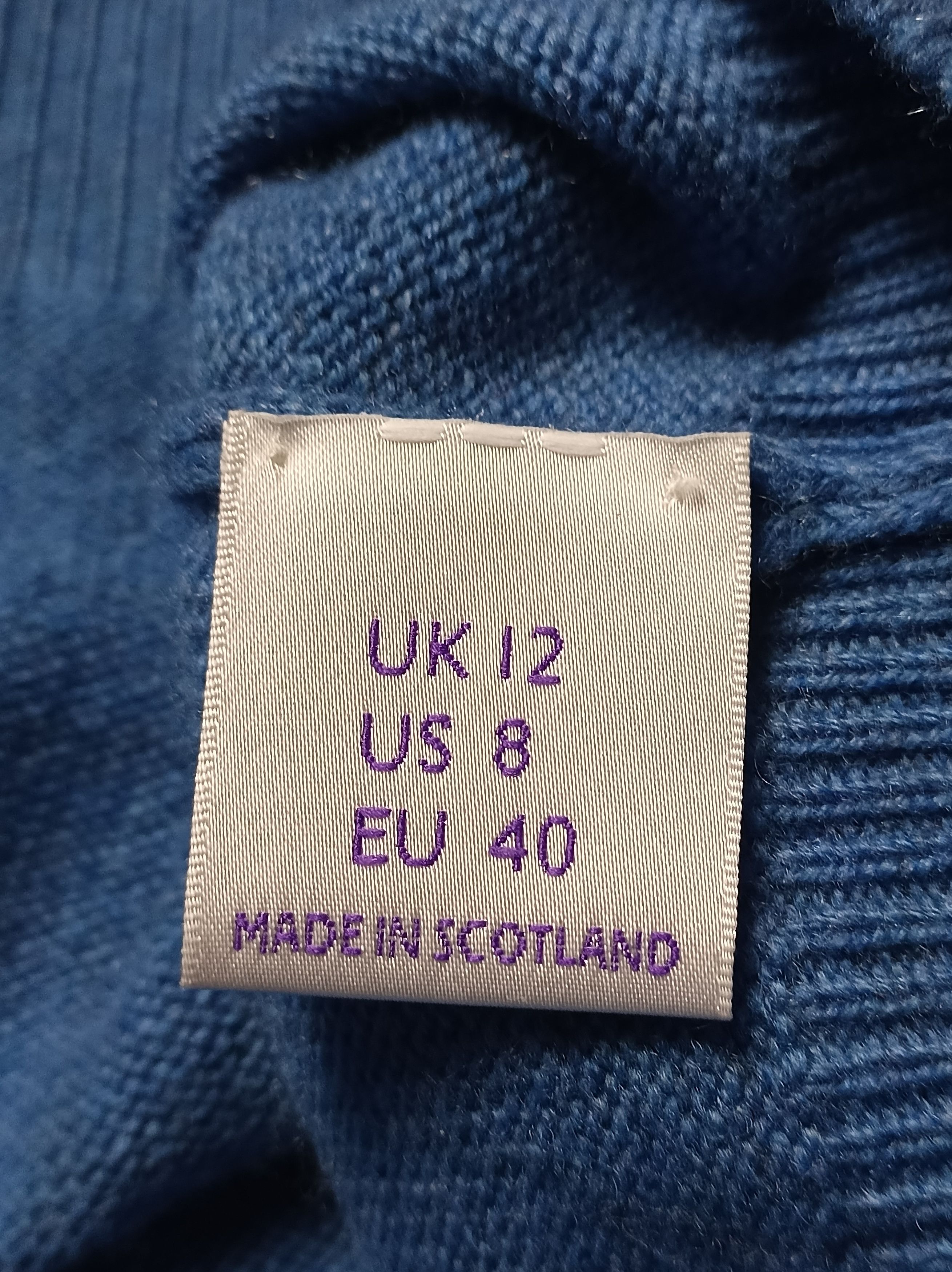 Designer × Other UK Brora Cashmere Guernsey Blue Women Cardigan UK12 US8 Size M / US 6-8 / IT 42-44 - 13 Thumbnail
