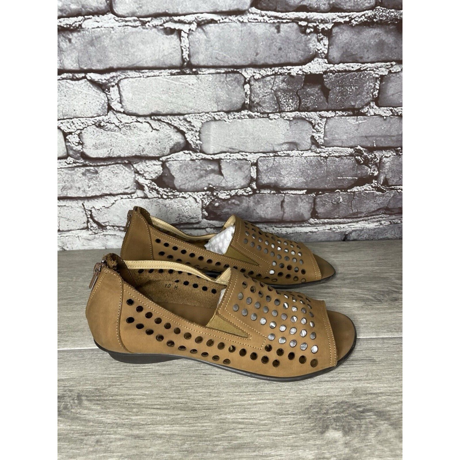 Other Sesto Meucci Evonne Brown Nubuck Perforated Open Toe Back Zi Size US 10 / IT 40 - 3 Thumbnail