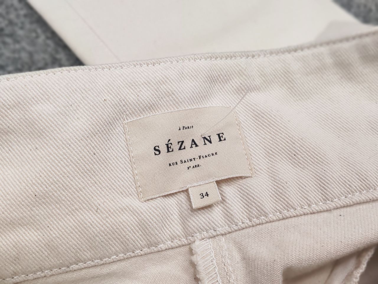 Sezane Sezane Paris Design Beige Denim Jeans with belt Size 34" / US 12 / IT 48 - 14 Thumbnail