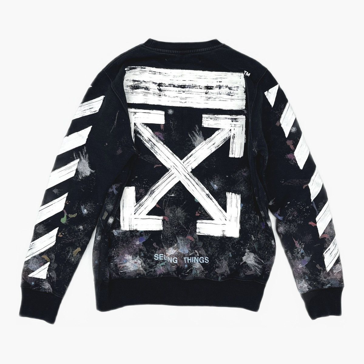 Off-White Off-White Diagonal Galaxy Brushed crewneck sweatshirt Size US S / EU 44-46 / 1 - 2 Thumbnail