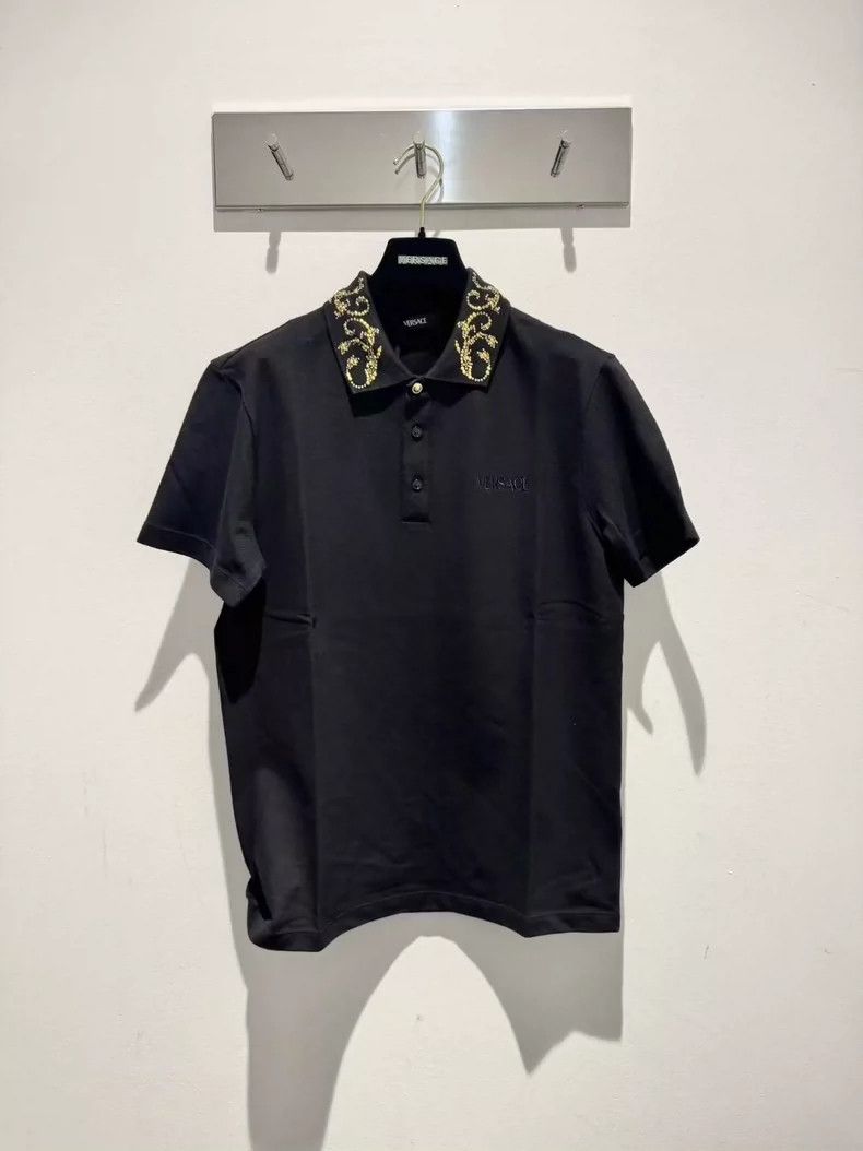 Versace Versace Gold diamond collar embroidered polo shirt Size US M / EU 48-50 / 2 - 1 Thumbnail