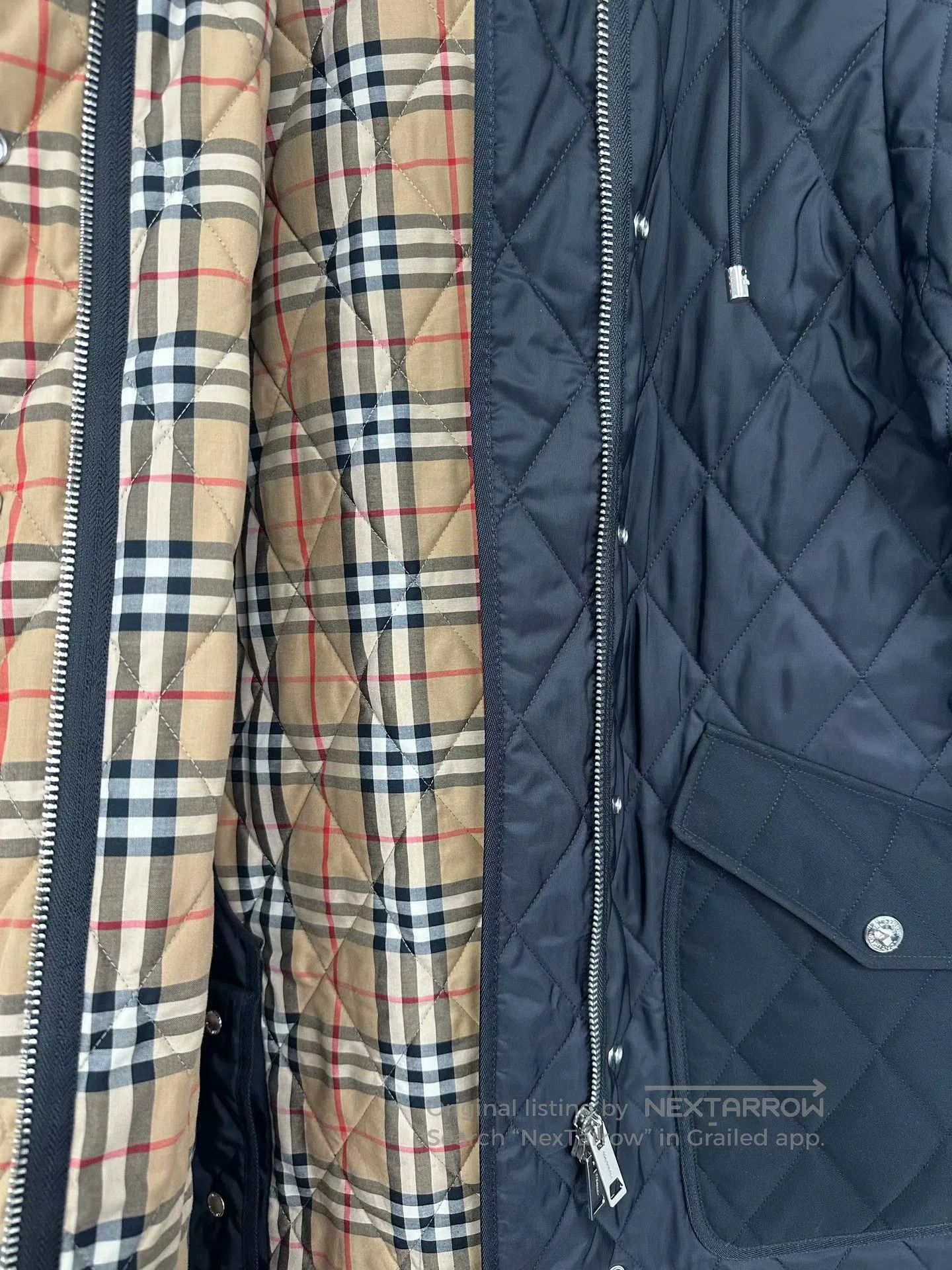 Burberry Burberry Black Long Lined Plaid Zip-Up Hooded Jacket| Size US XS / EU 42 / 0 - 3 Thumbnail