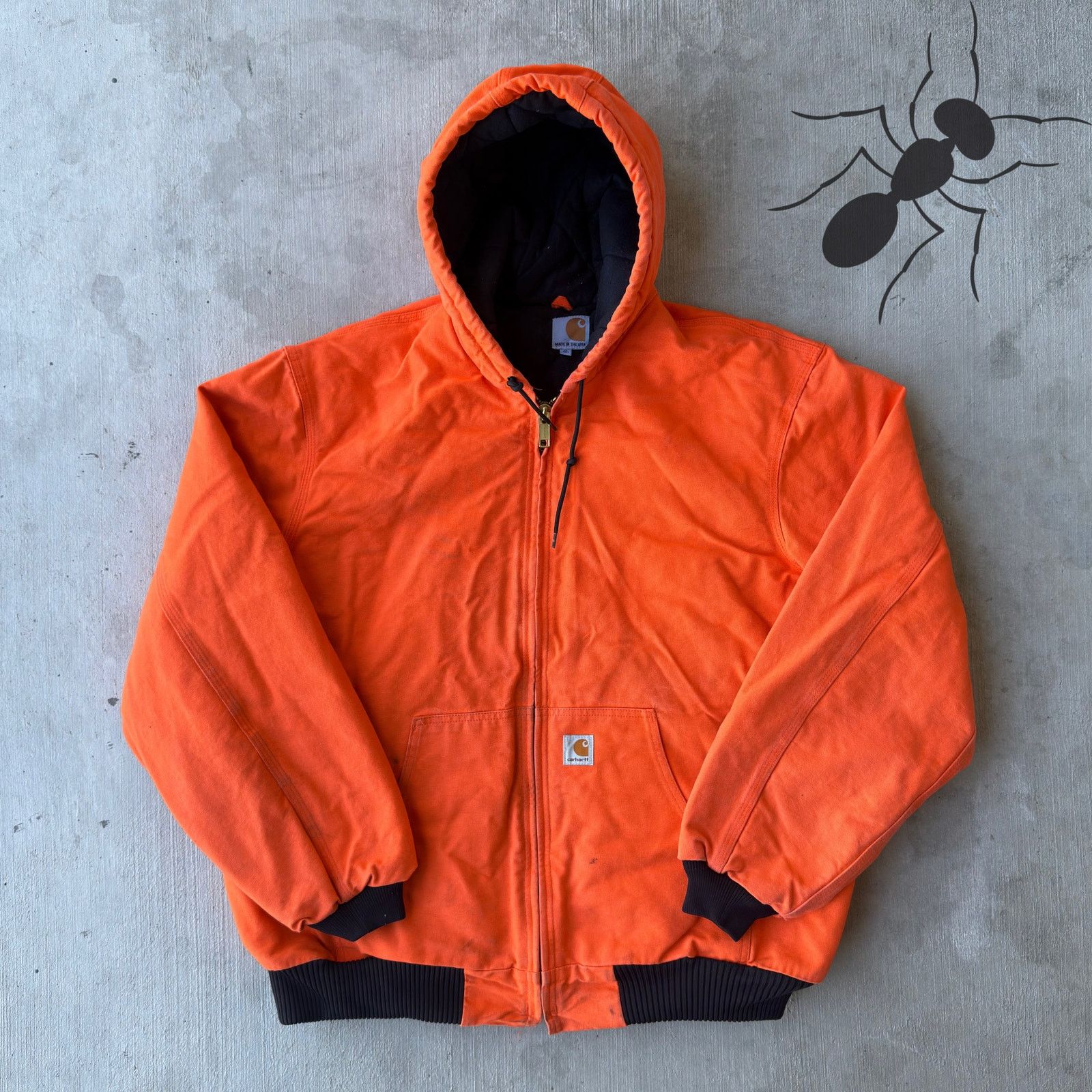 Carhartt × Vintage Vintage Y2K Carhartt J140 BLZ XL tall orange hooded jacket Size US XL / EU 56 / 4 - 1 Thumbnail