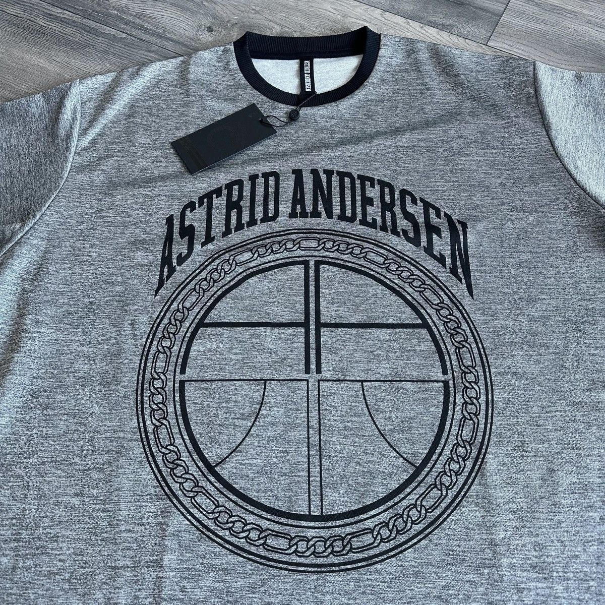 Astrid Andersen ASTRID ANDERSEN Screenprint Logo Oversized Grey Tshirt Size US XL / EU 56 / 4 - 2 Thumbnail
