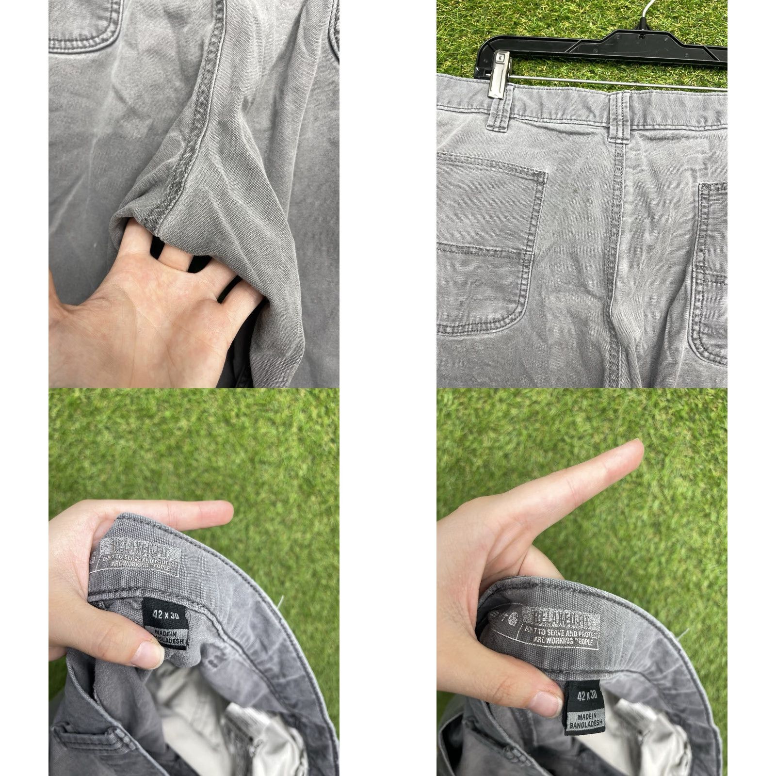 Carhartt VINTAGE Carhartt Carpenter Pants Mens 42x30 Gray Rugged Flex Canvas Work Relaxed Fit Y2K Size US 42 / EU 58 - 10 Thumbnail