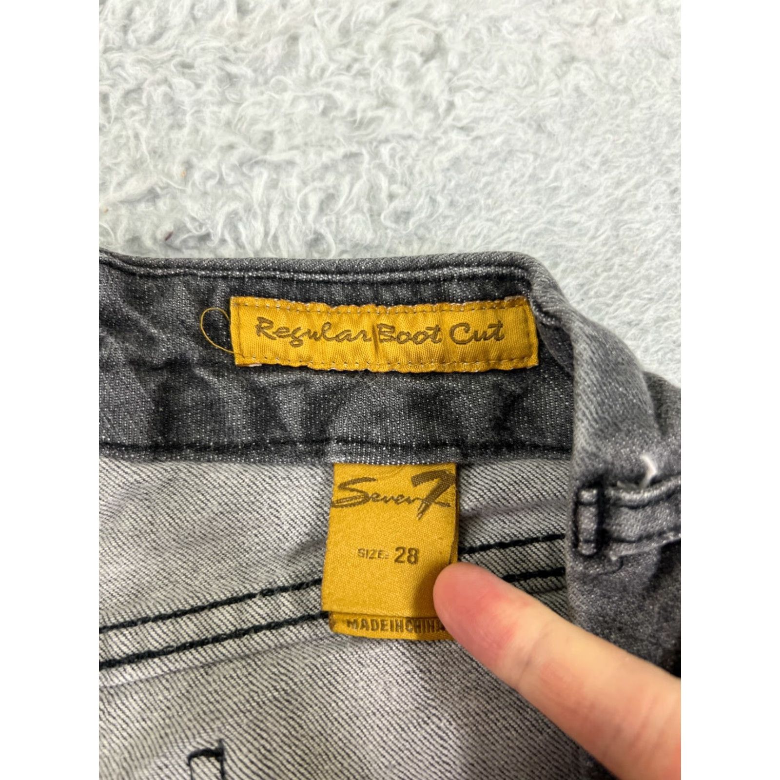Vintage Seven7 Jeans Women Gray Denim Regular Bootcut Distressed Low Rise 28x28 Jeans Womens Bootcut Distressed Gray 28x28 Size 28" / US 6 / IT 42 - 6 Thumbnail